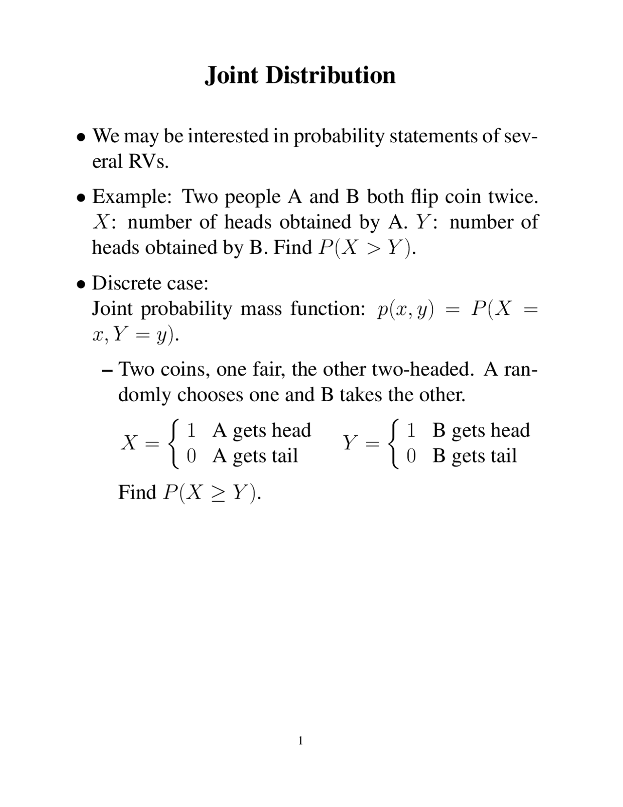 Join Distribution Statcheat Sheet.pdf Joint Distribution of Stochastic Modeling - Class Notes | STAT 416 ...
