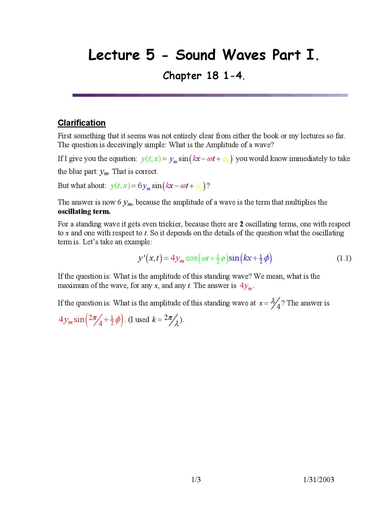 Understanding Amplitude and Interference in Sound Waves | Study notes ...