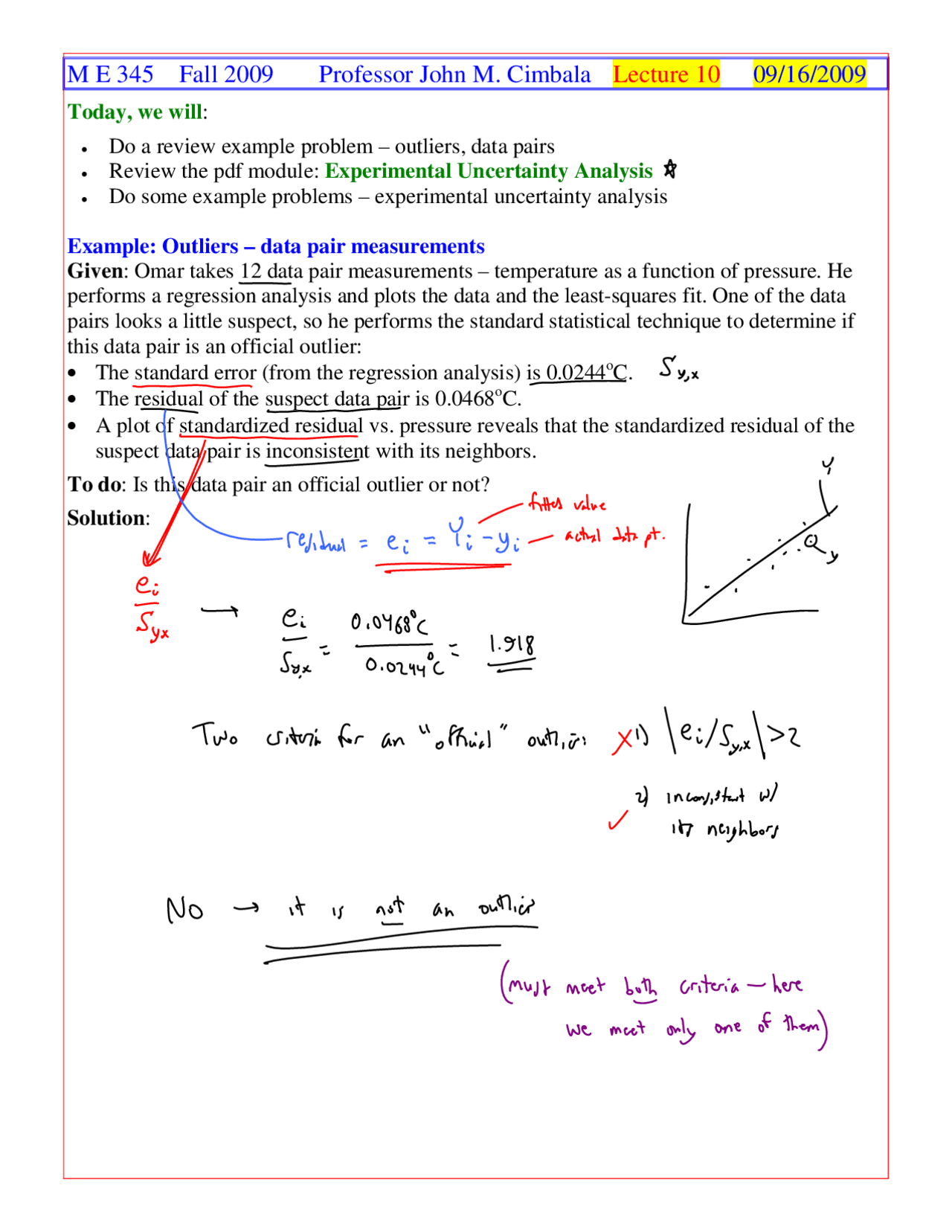 Review Sheet Fall 2009 - Instrumentation, Measurements, and Statistics ...
