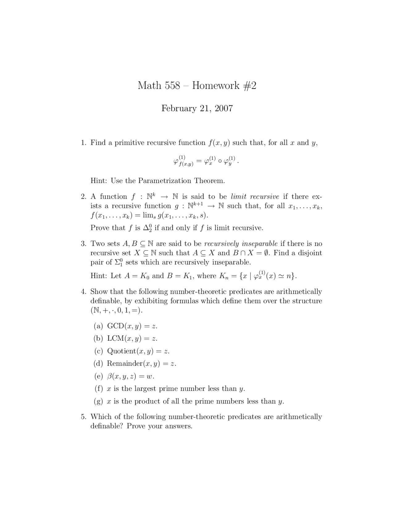 Homework 2 with 10 Practice Problems on Foundations of Mathematics I ...