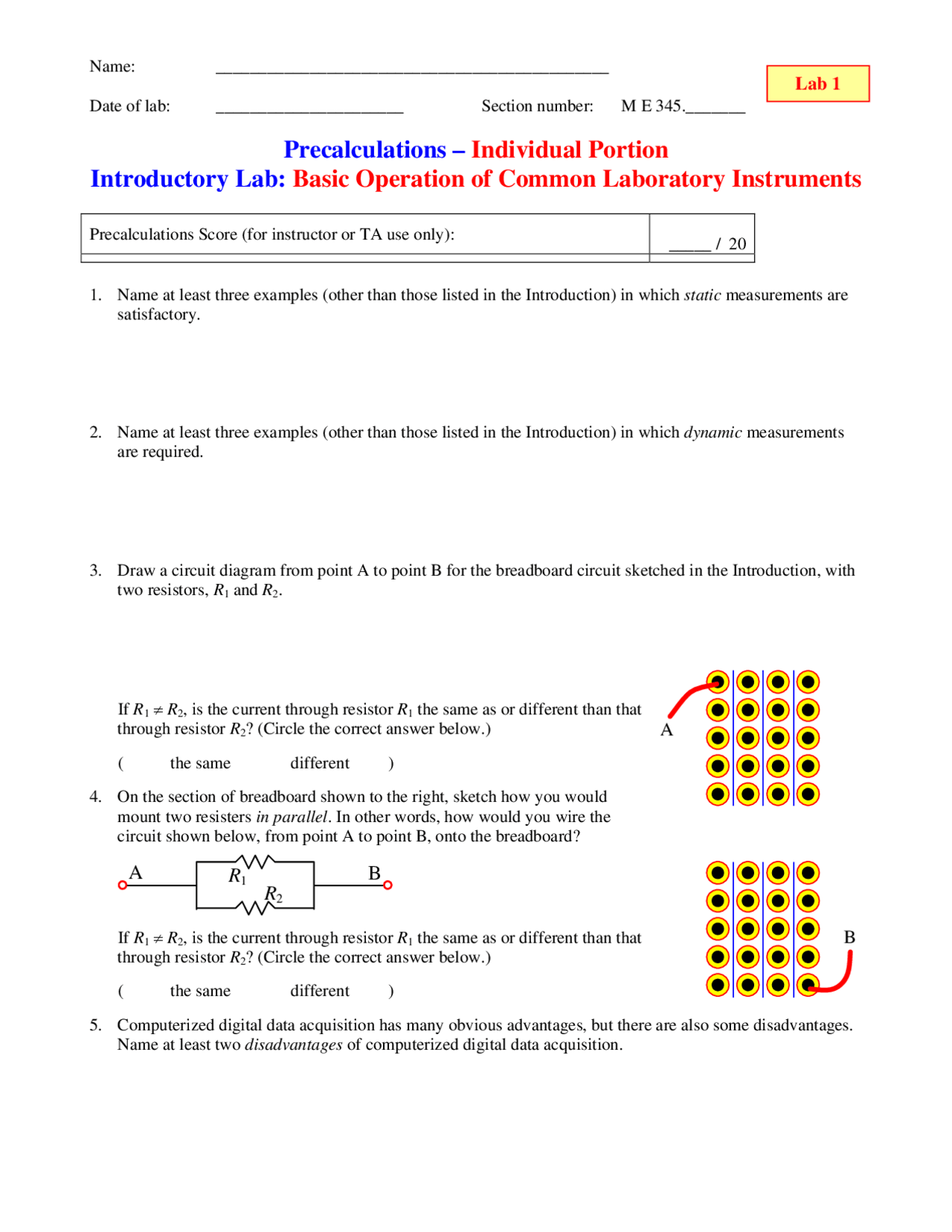 Lab Operations Formulas Basic Operation of Common Laboratory Instruments - Introductory Lab | M ...