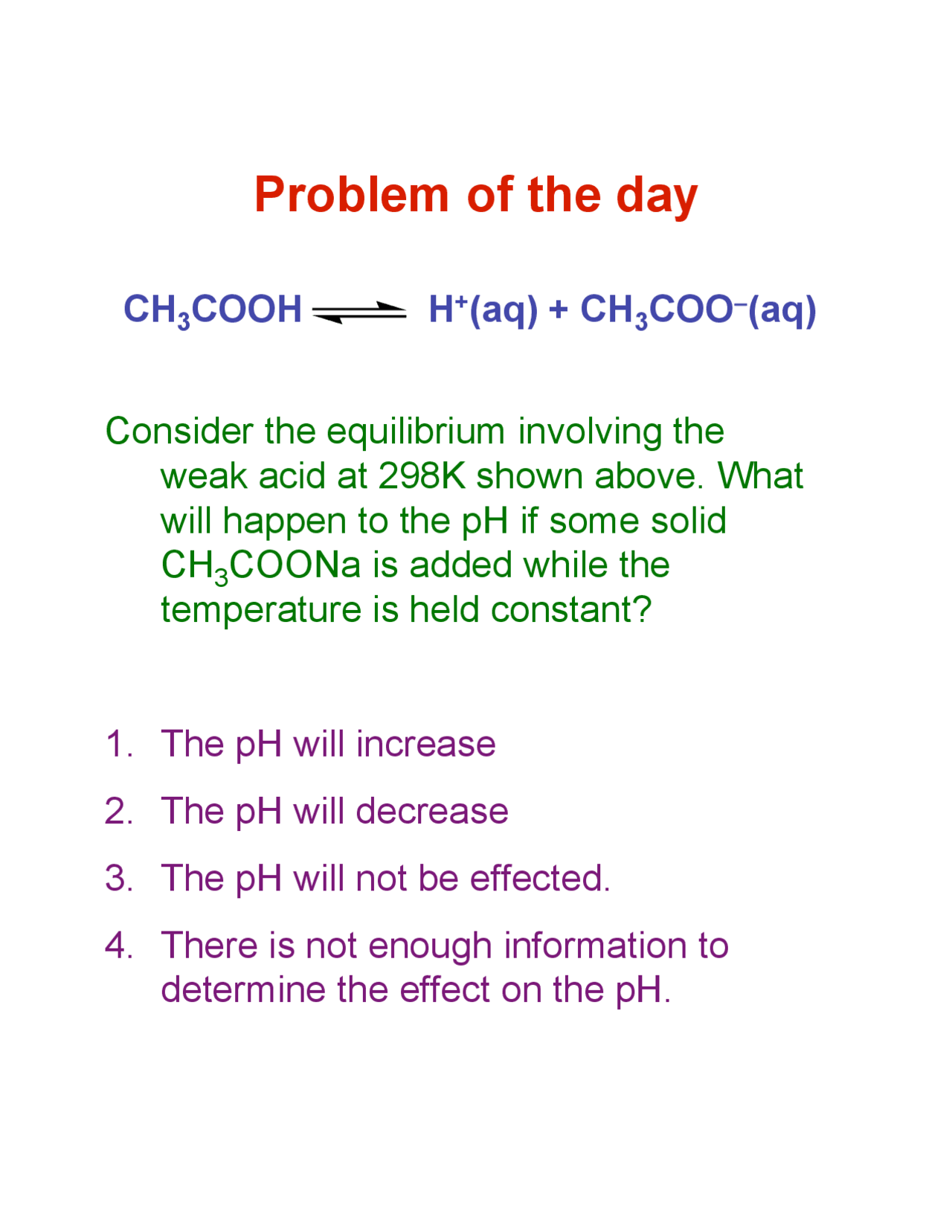 Common Ion Effect, Buffer Solutions, Acid Base Titrations | CHEM 112 ...