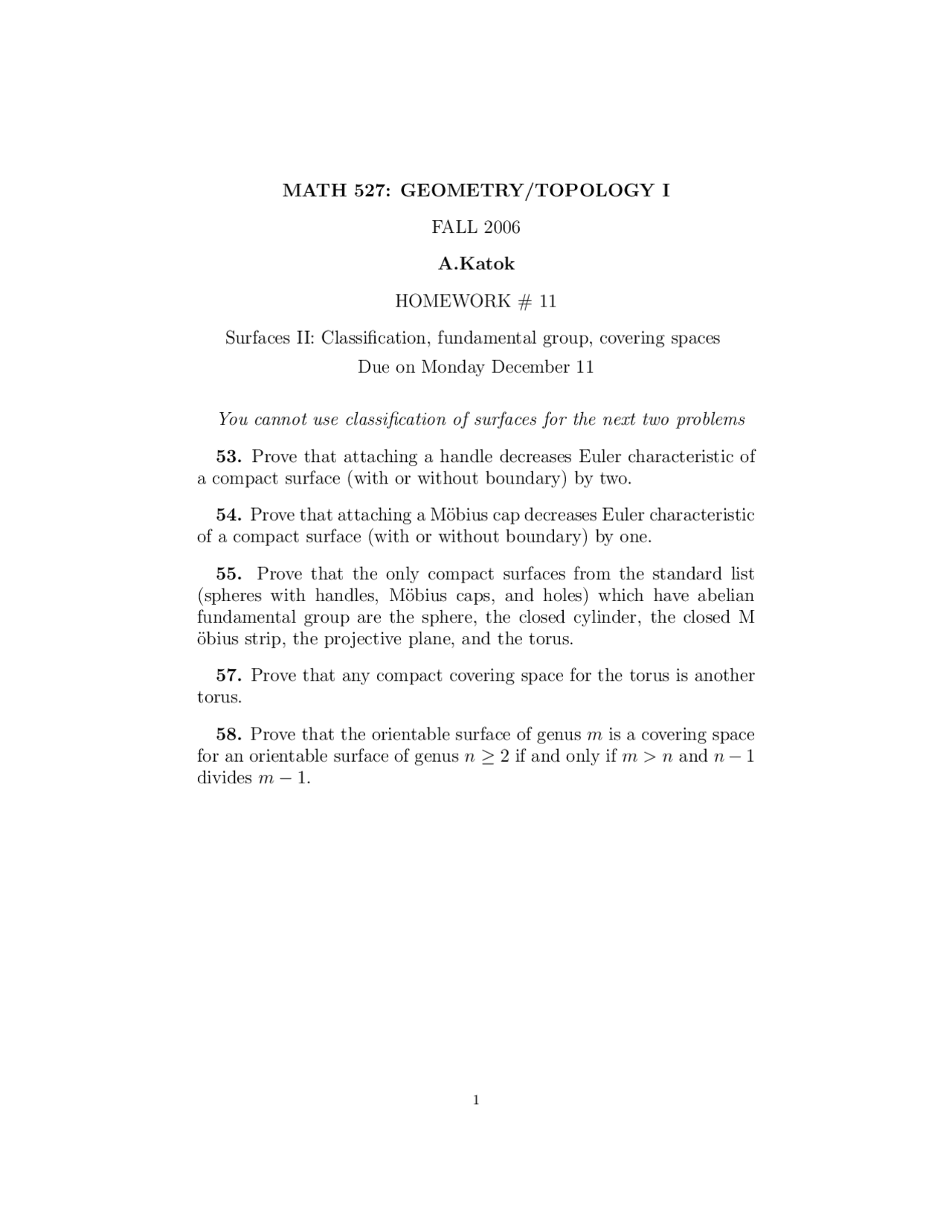 Homework 11 Practice Problems on Metric and Topological Spaces | MATH ...