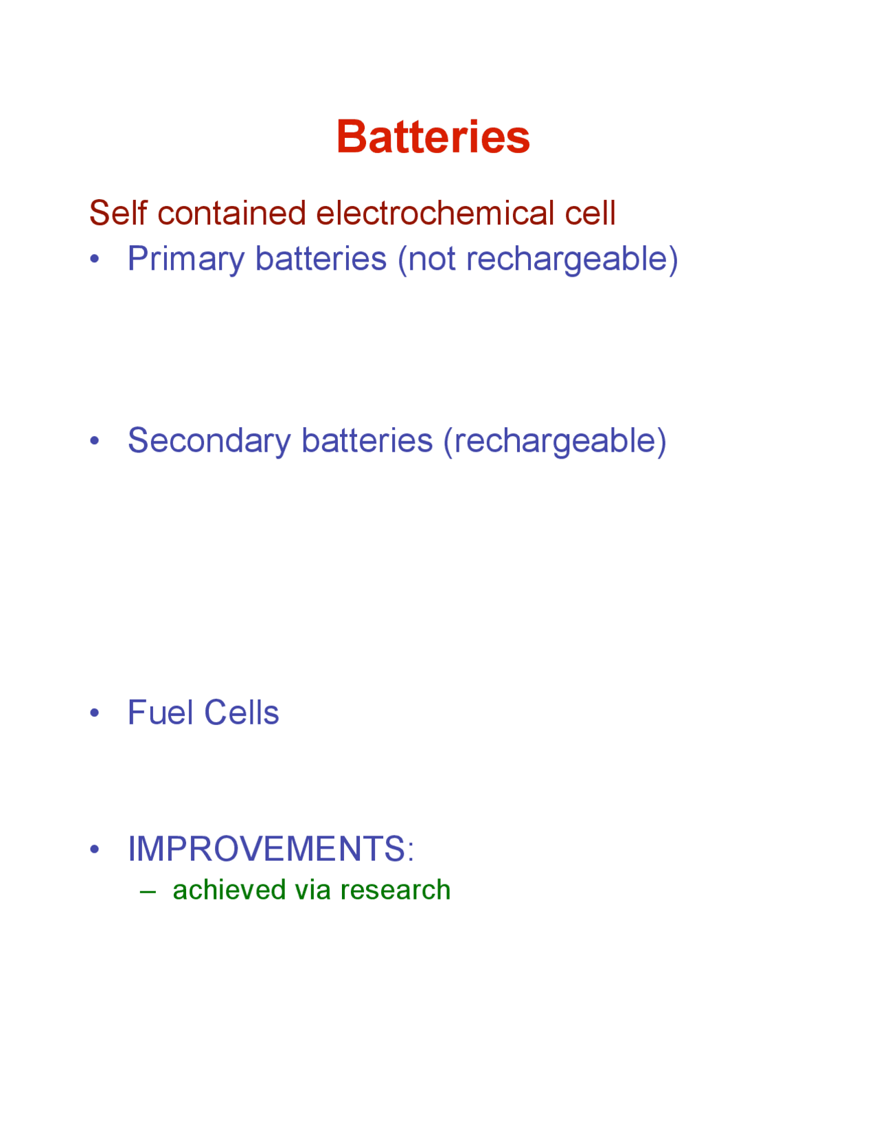 Batteries Class Notes Chemical Principles II CHEM 112 Docsity