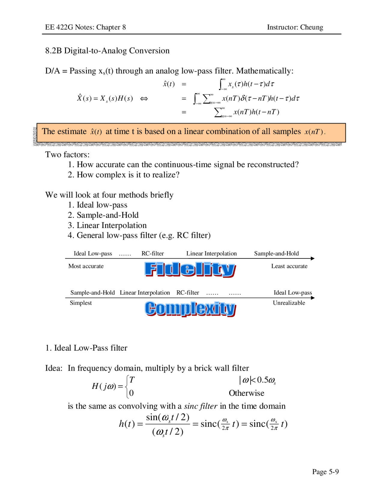 DigitaltoAnalog Conversion Lecture Notes EE 422G Docsity
