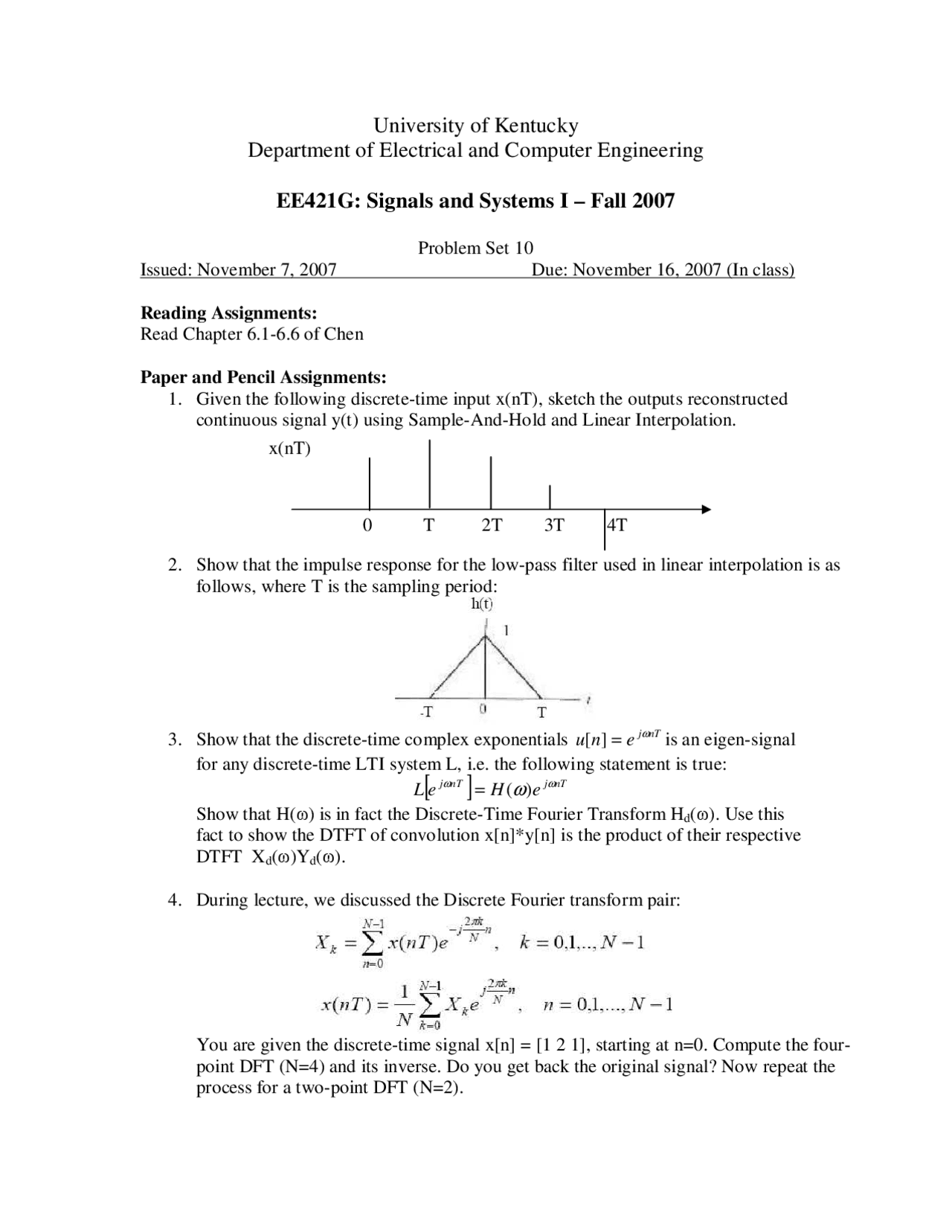 Practice Questions for Homework10 - Signals and Systems Lab | EE 421G ...