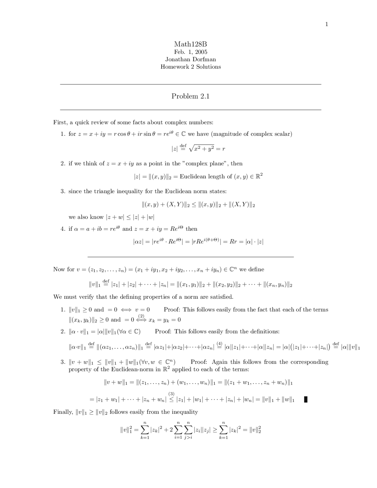 Homework 2 Solutions for Numerical Analysis | MATH 128A | Assignments ...