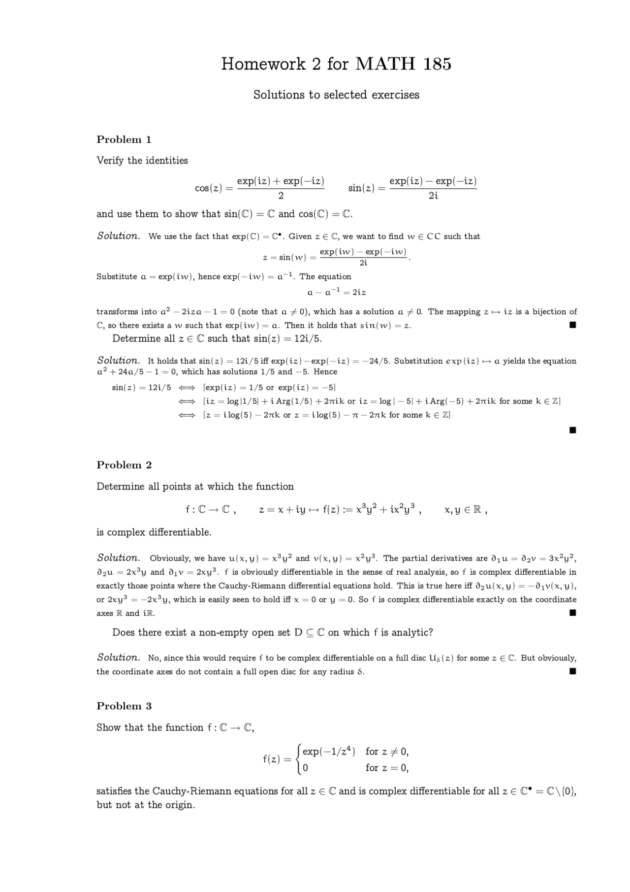 4 Solved Problems on Equations Transform - Assignment 2 | MATH 185 ...
