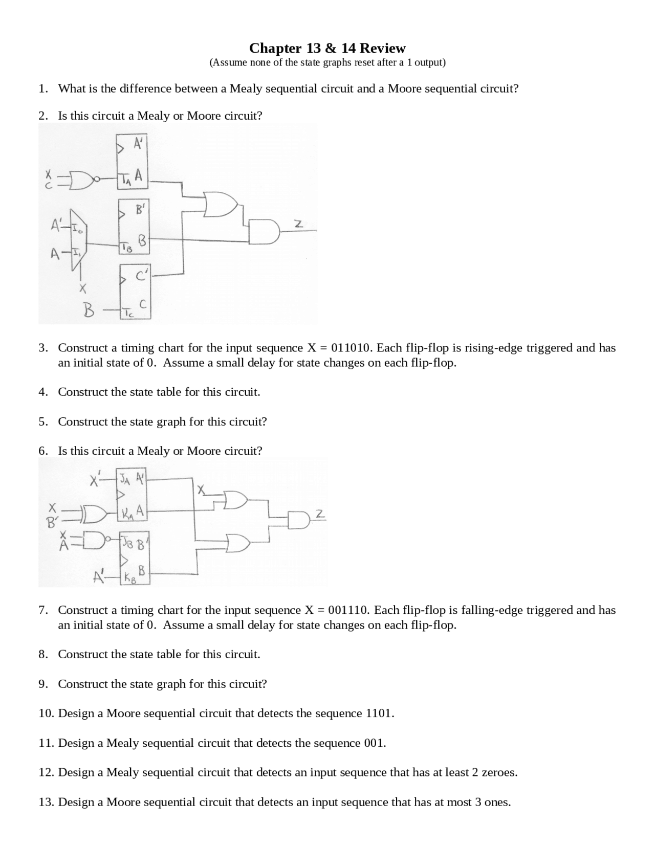 13 Questions In Digital Logic Design CSCE 211 Docsity 13-questions-in-digital-logic-design-csce-211-docsity
