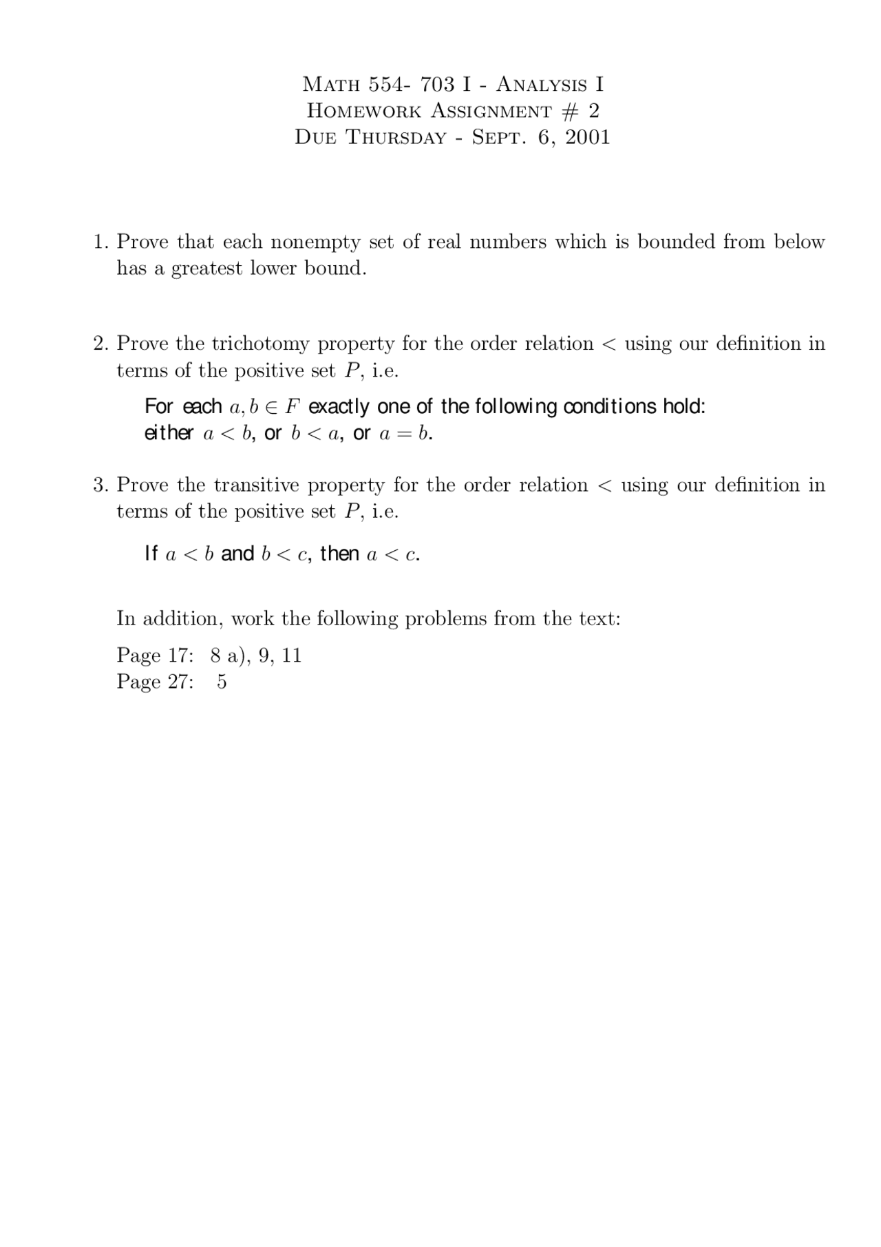 3 Problems on Trichotomy and Transitive Property - Assignment 2 | MATH ...