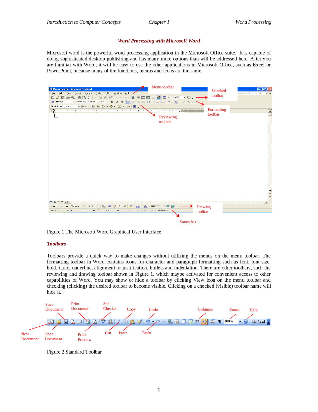 Word Processing with Microsoft Word - Introduction to Computer Concepts ...
