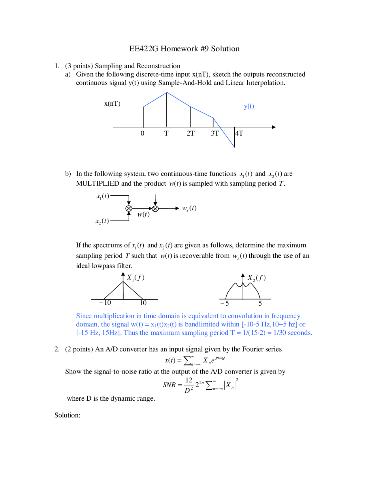 Signals and Systems Lab - Homework 9 with Solutions | EE 422G ...