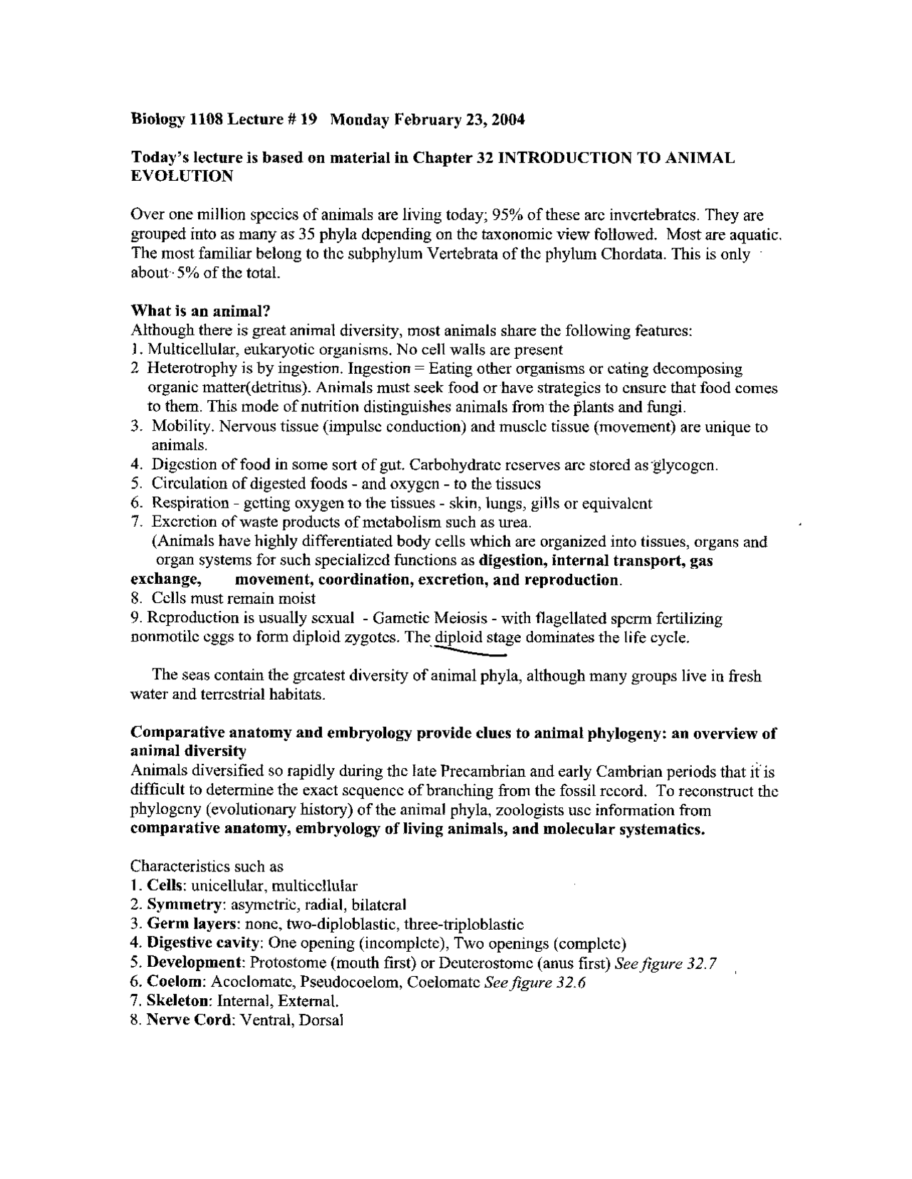Introduction to Animal Evolution - Principles of Biology II | BIOL 1108 ...