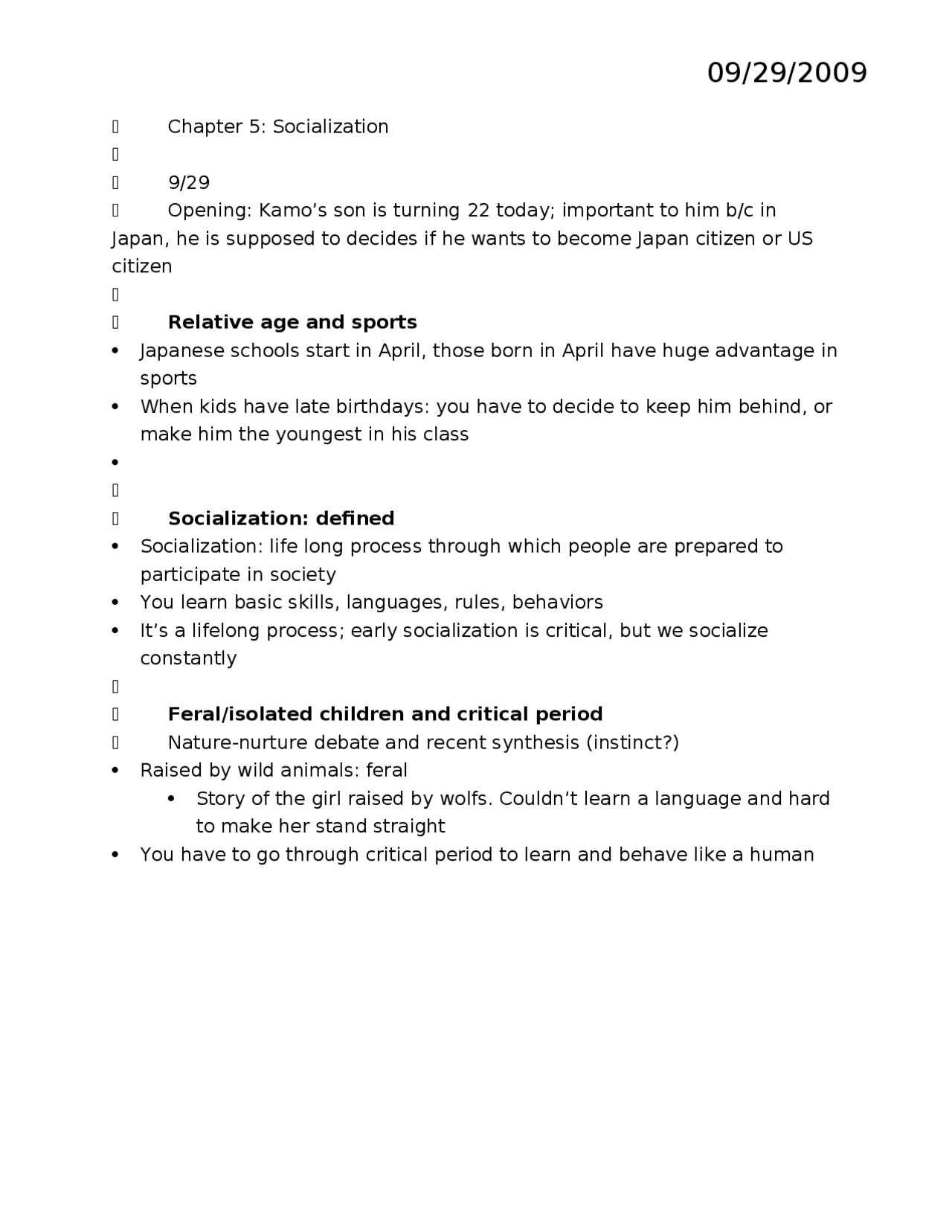 Socialization - Introductory Sociology - Lecture Notes | SOCL 2001 ...