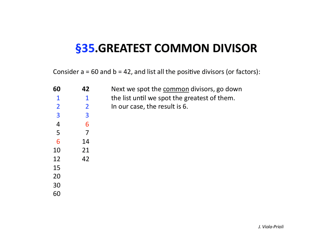 Greatest Common Divisor Lecture Notes MAD 2104 Docsity