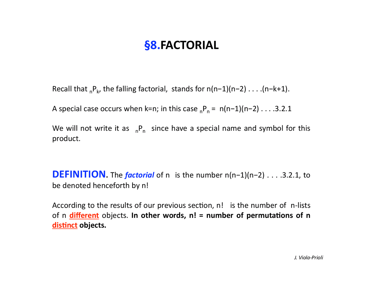 Factorial - Lecture Notes - Honors Discrete Mathematics | MAD 2104 ...
