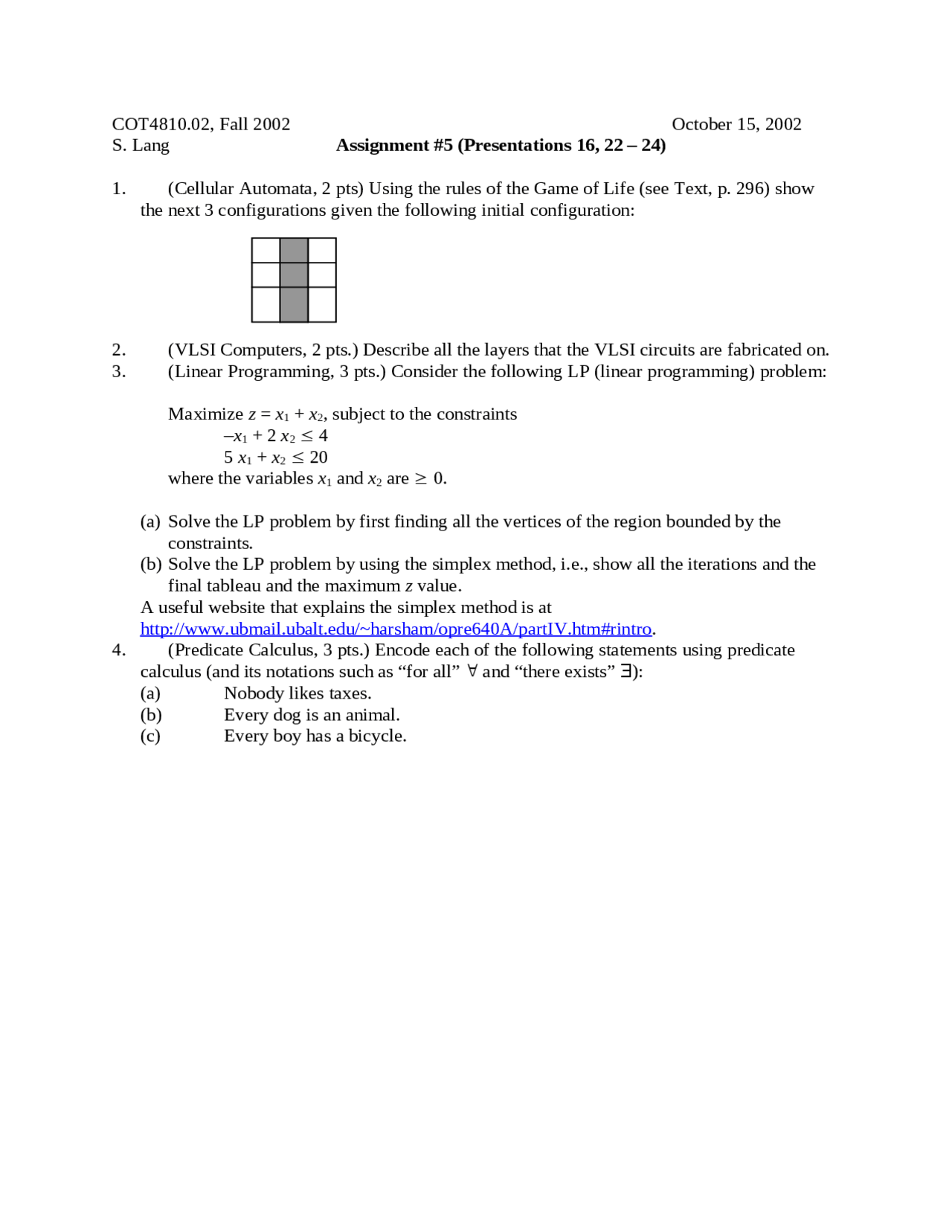 homework-5-topics-in-computer-science-fall-2002-cot-4810-docsity