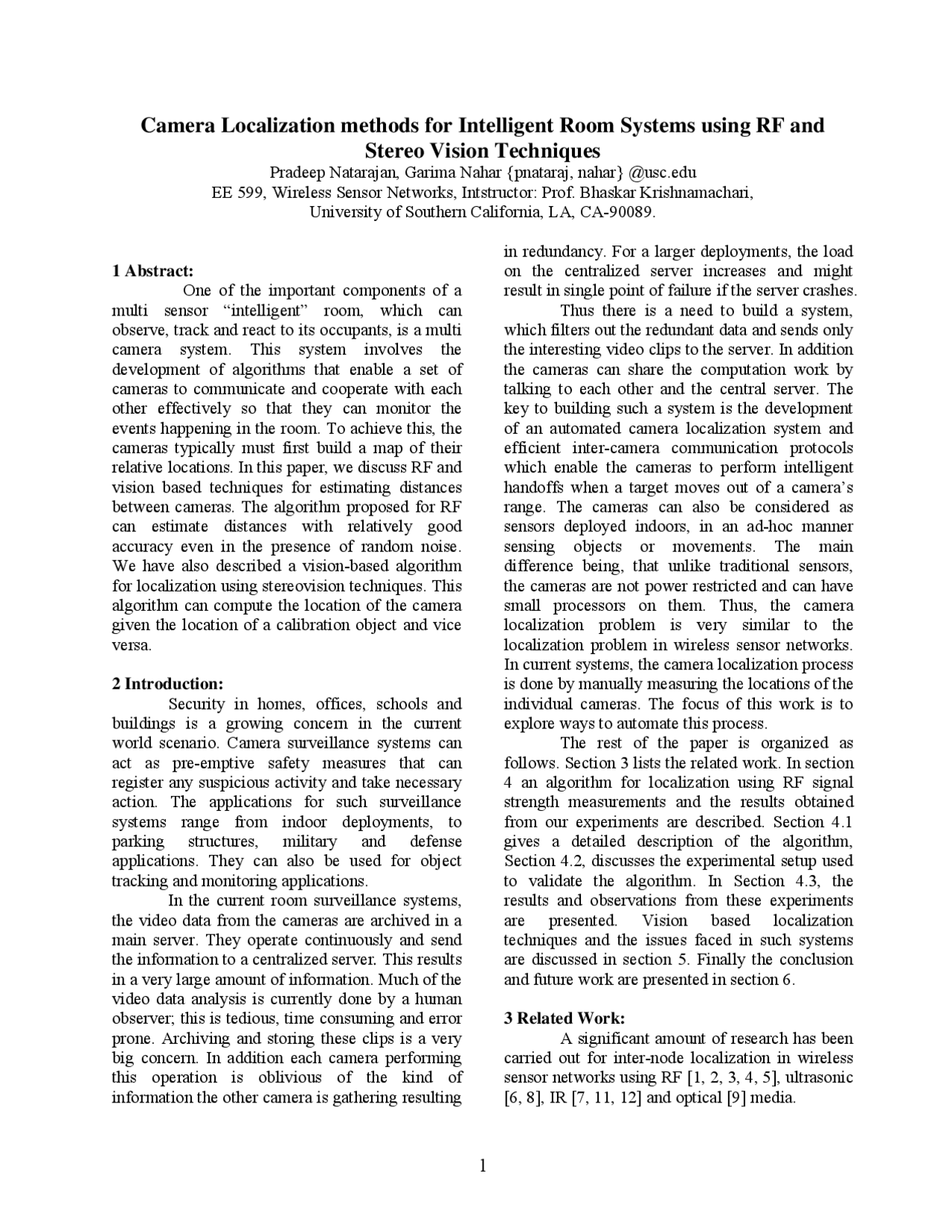 Camera Localization Methods for Intelligent Room Systems Using RF and ...
