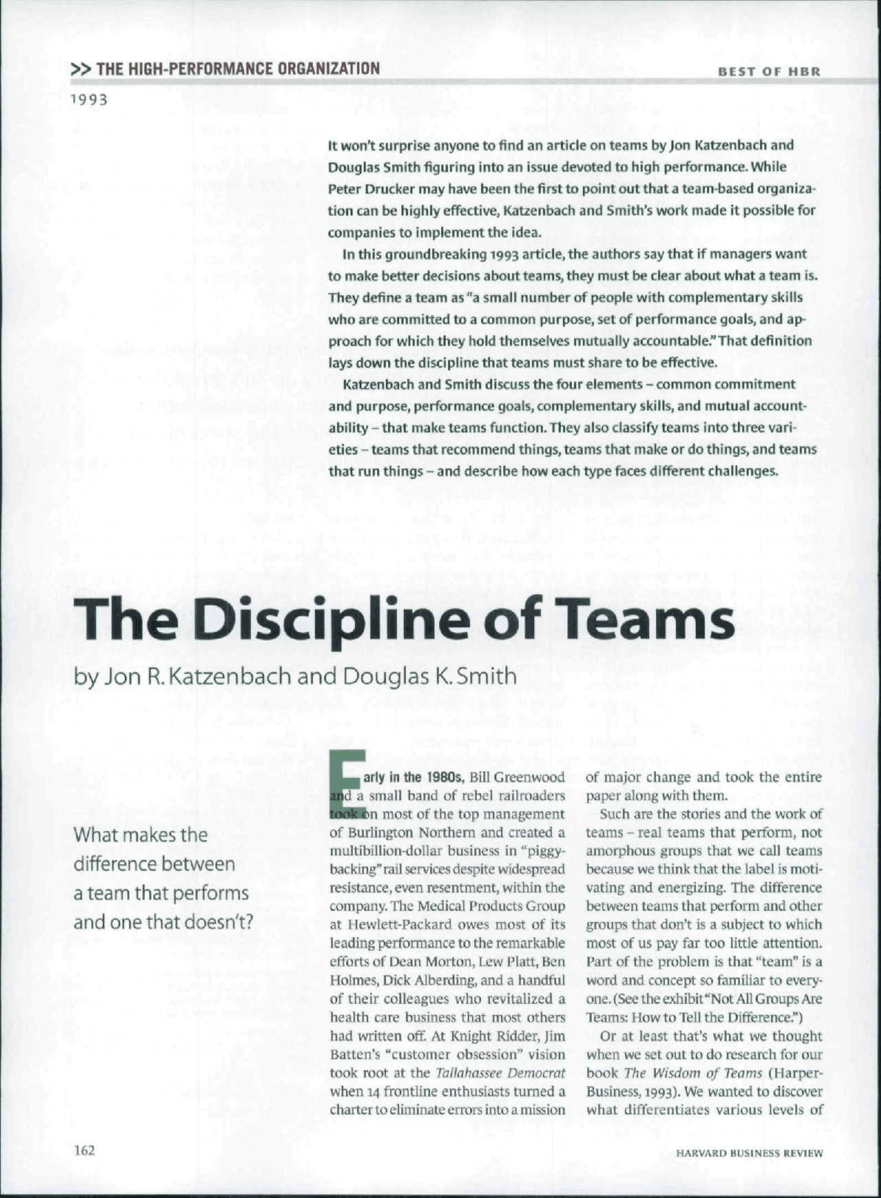 The High Performance Organization - Paper | MAN 6245 - Docsity