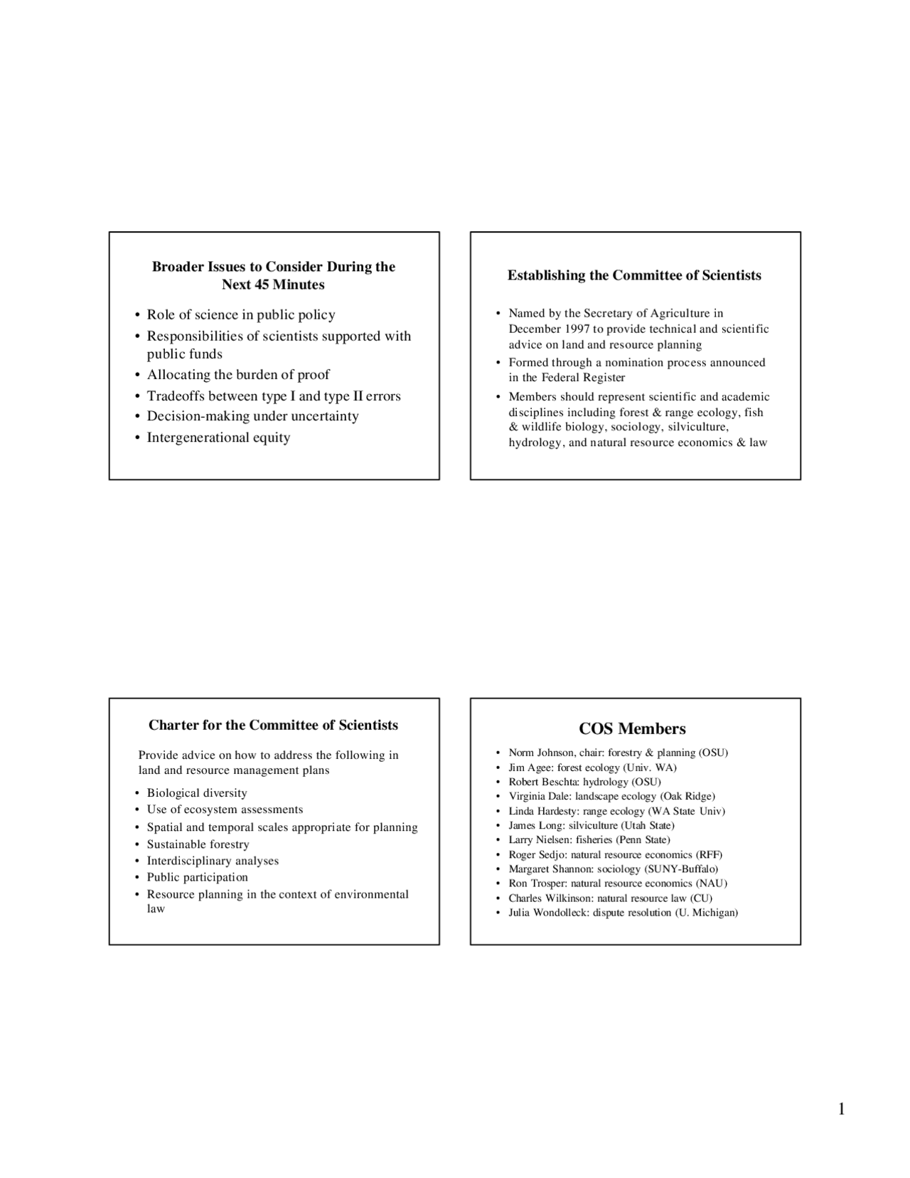Role of Science in Public Policy Slides NR 420 Study notes