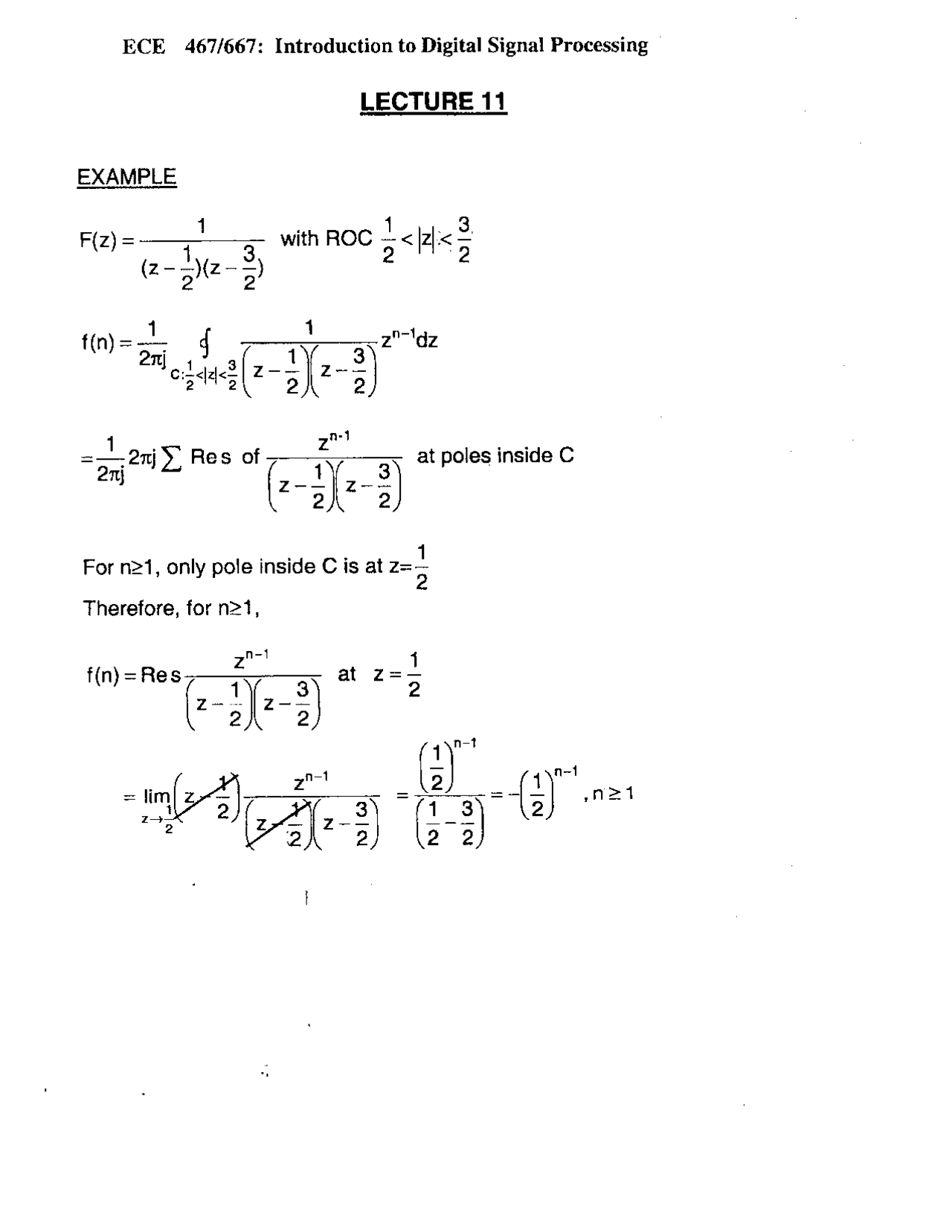 Lecture Notes on Introduction to Digital Signal Processing | E C E 467 ...