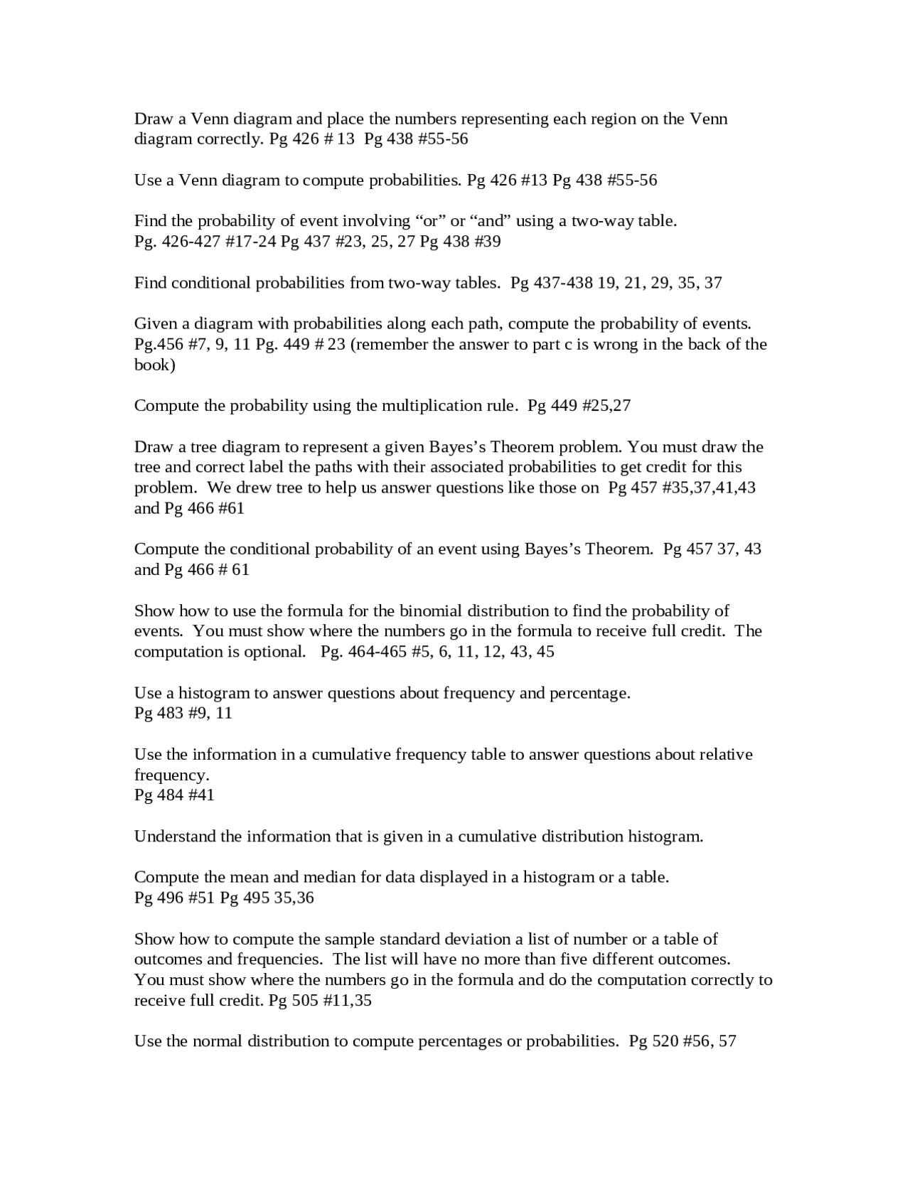 Finite Mathematic - Review Sheet | MATH 130 | Study notes Mathematics ...