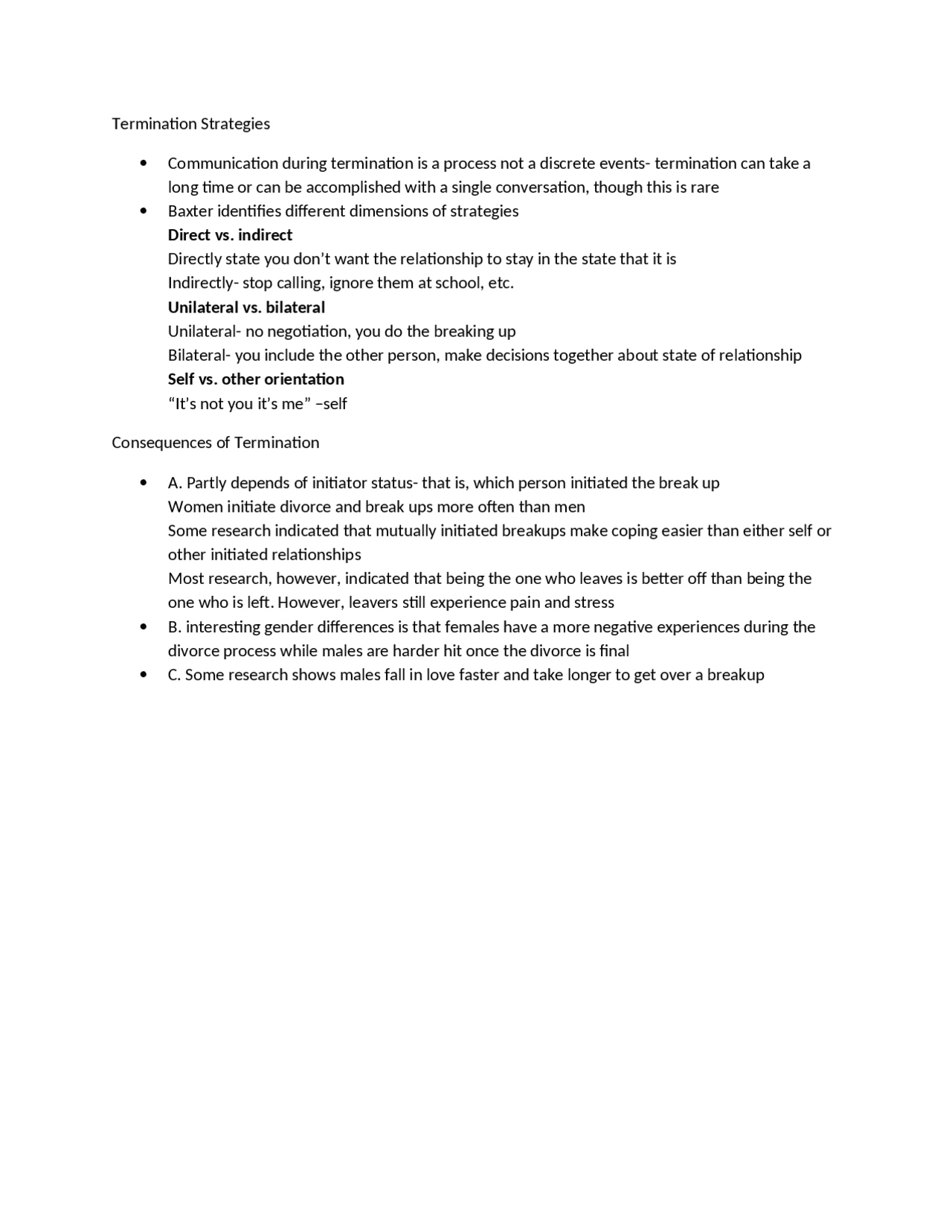 Lecture Notes for Termination Strategies | SPC 3301 | Study notes ...