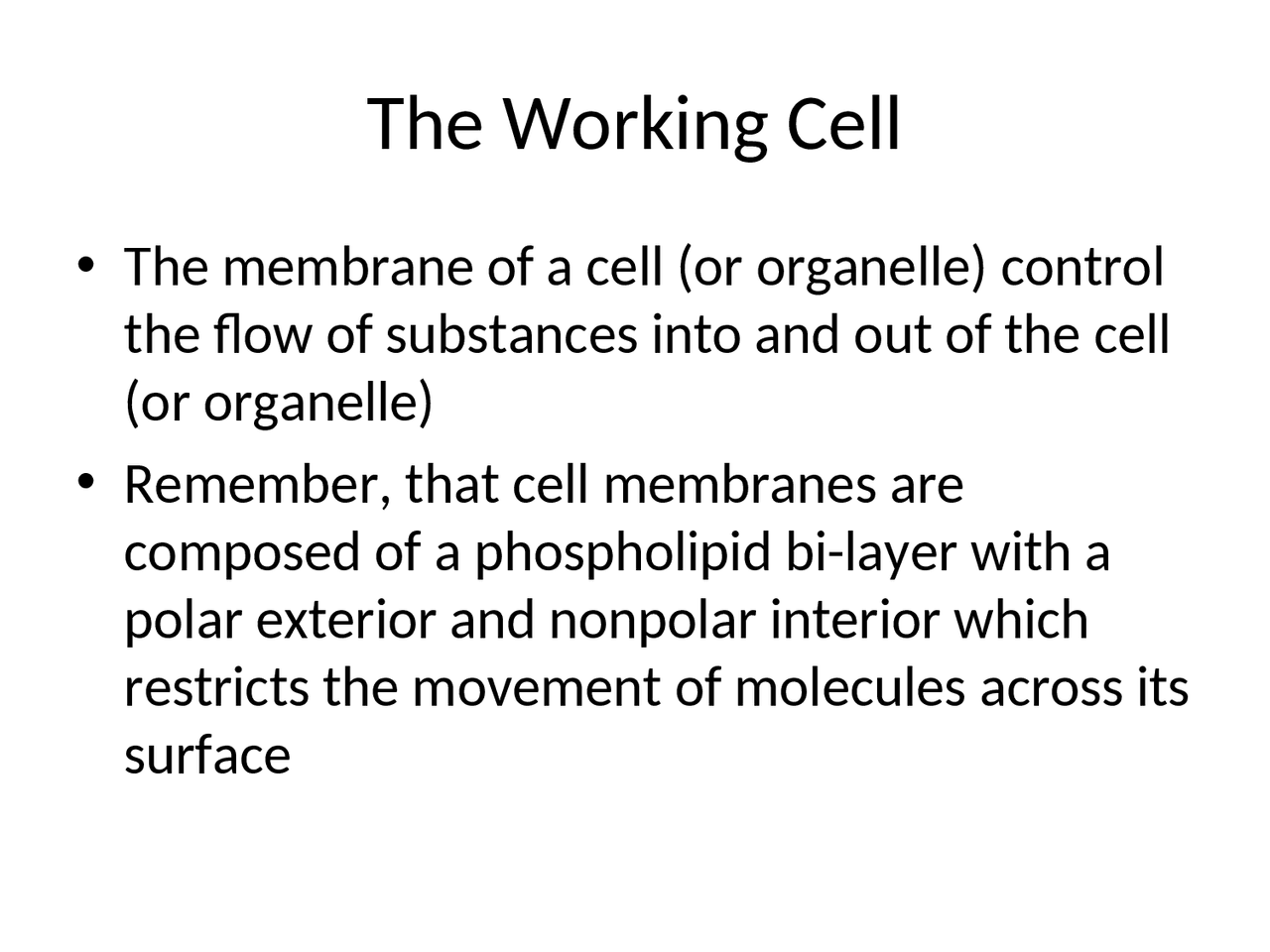 The Working Cell - Lecture Notes | BIO 101 - Docsity
