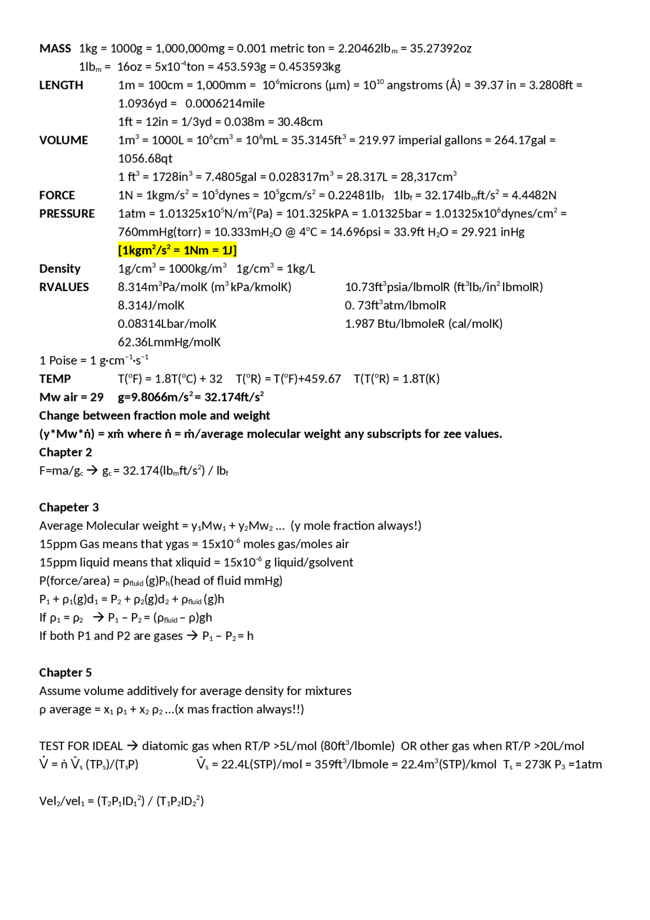 Material and Energy Balances Study Guide ECH 3023C Docsity