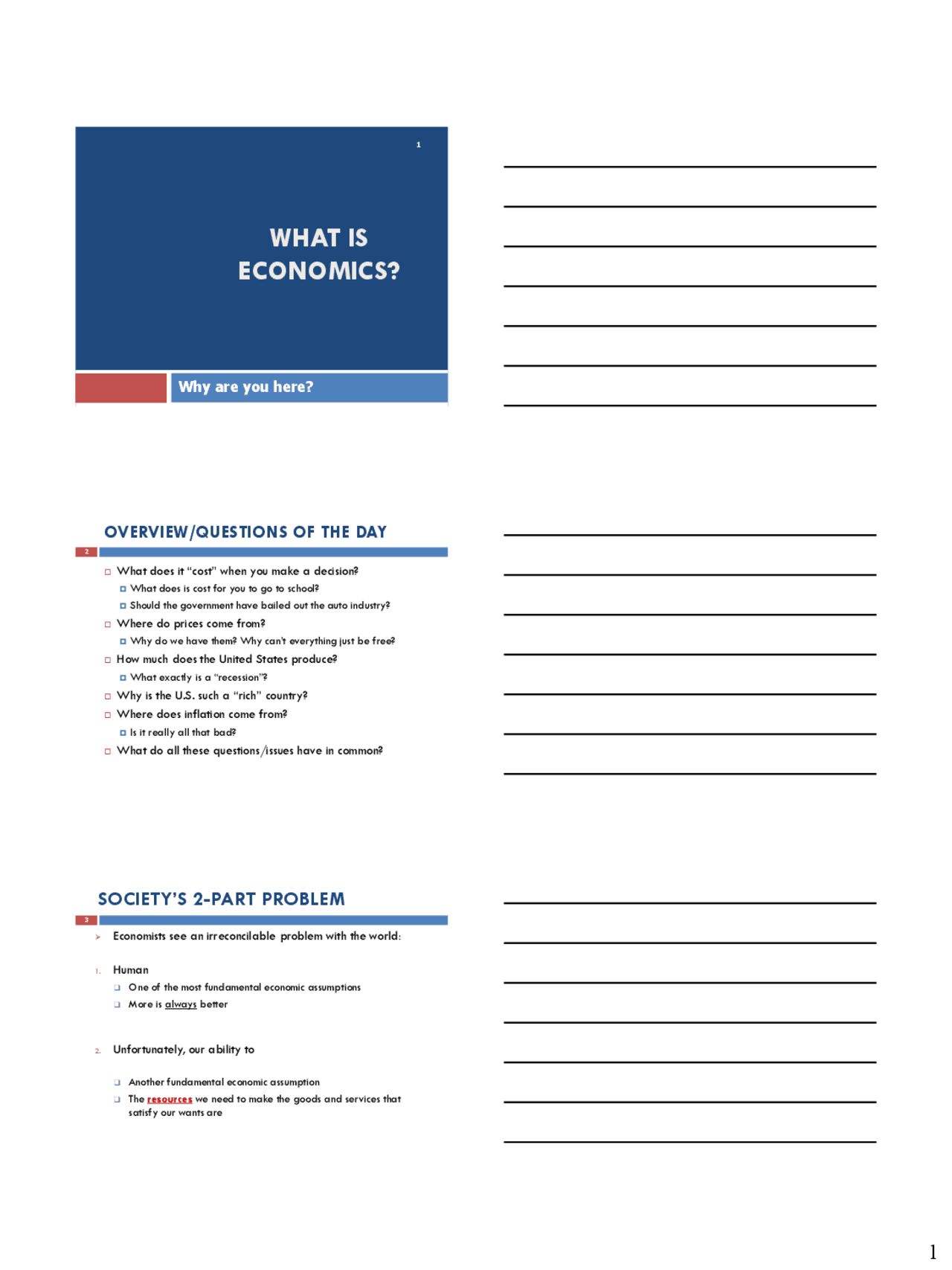 What is Economics - Introduction to Economics: Survey Course - Slides ...