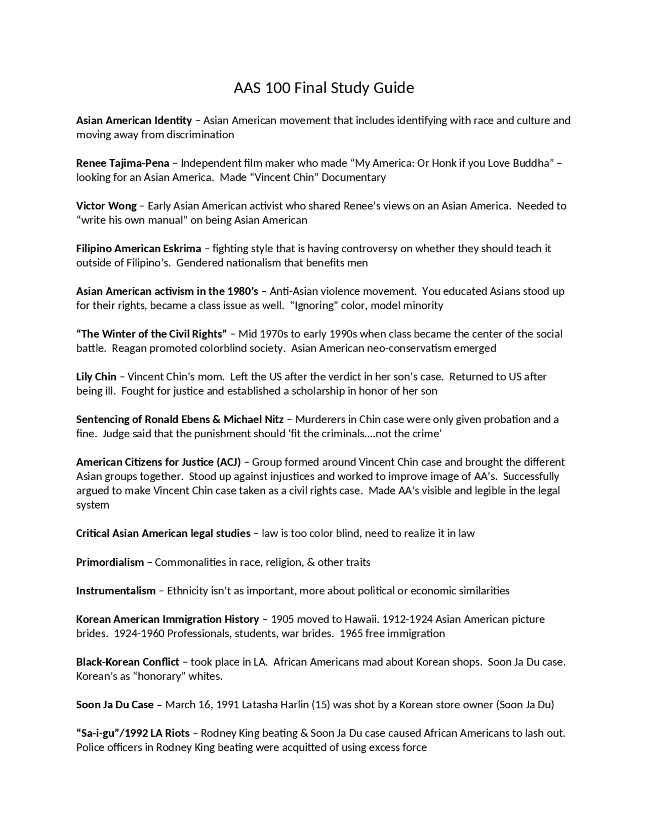 Glossary about Asian American Studies - Introduction | AAS 100 | Study ...