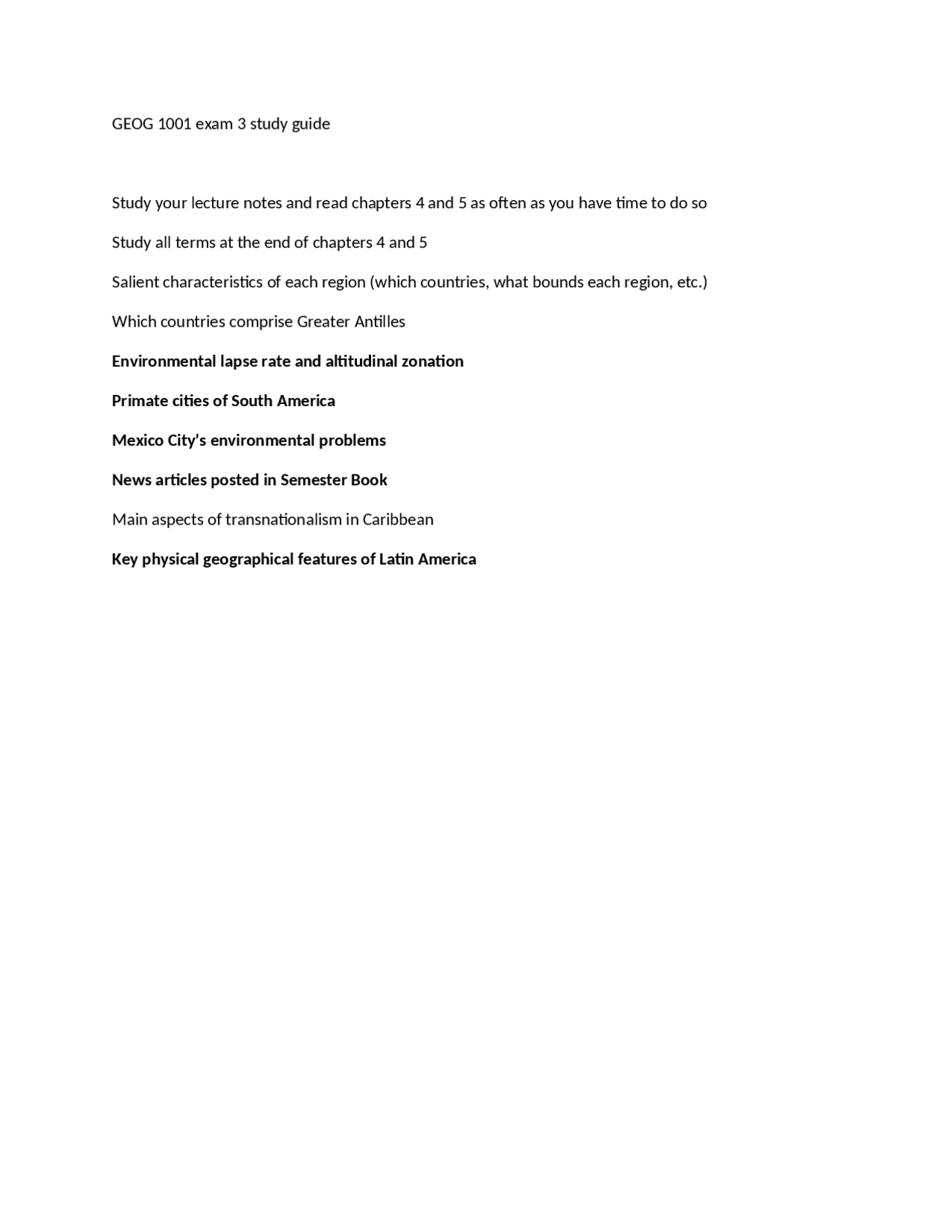 Exam 3 Study Guide | Human Geography: World Regional Geography | GEOG ...