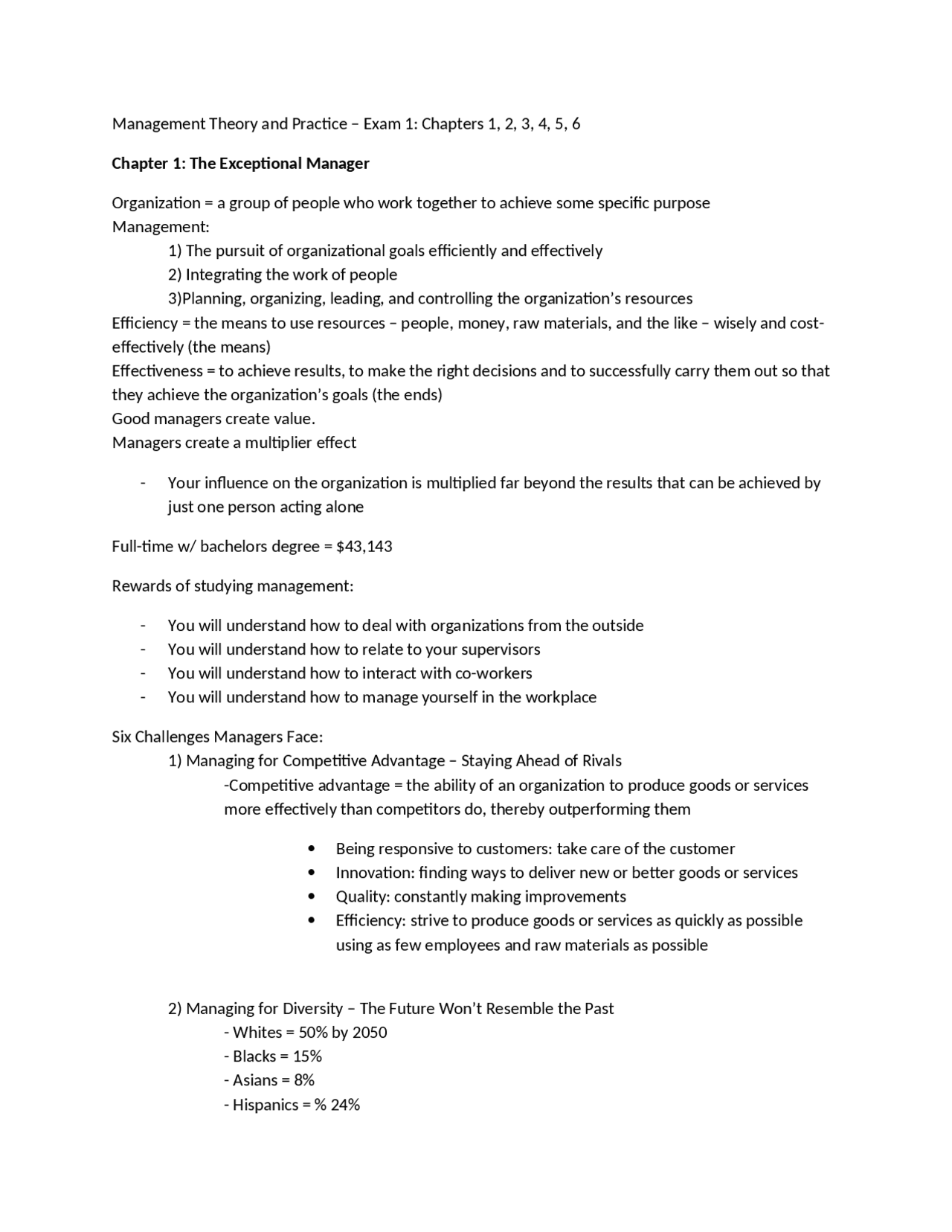 The Exceptional Manager - Lecture Notes | MGT 3304 | Study notes ...