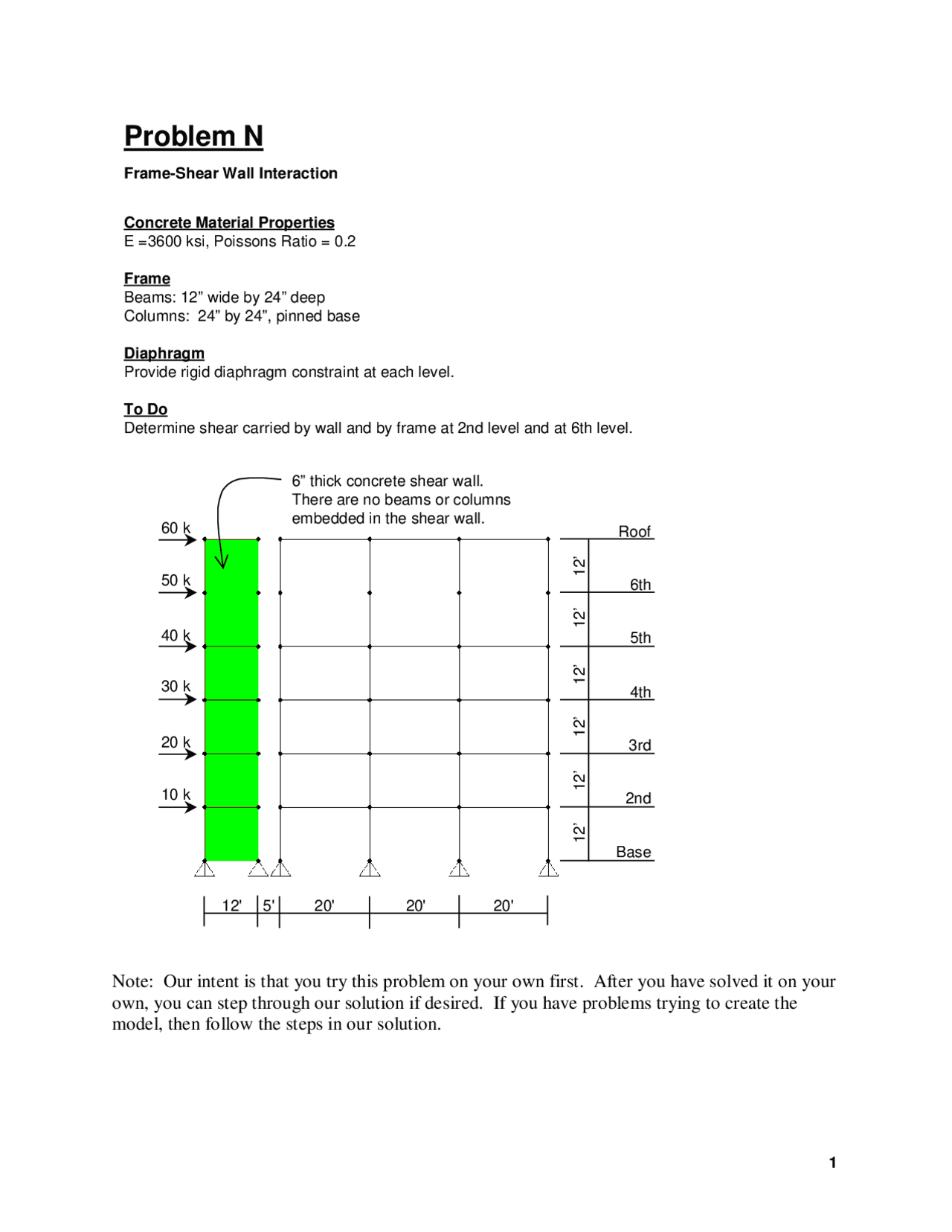 Computer Aided Design - Problem N: Frame Shear Wall Interaction | CE ...