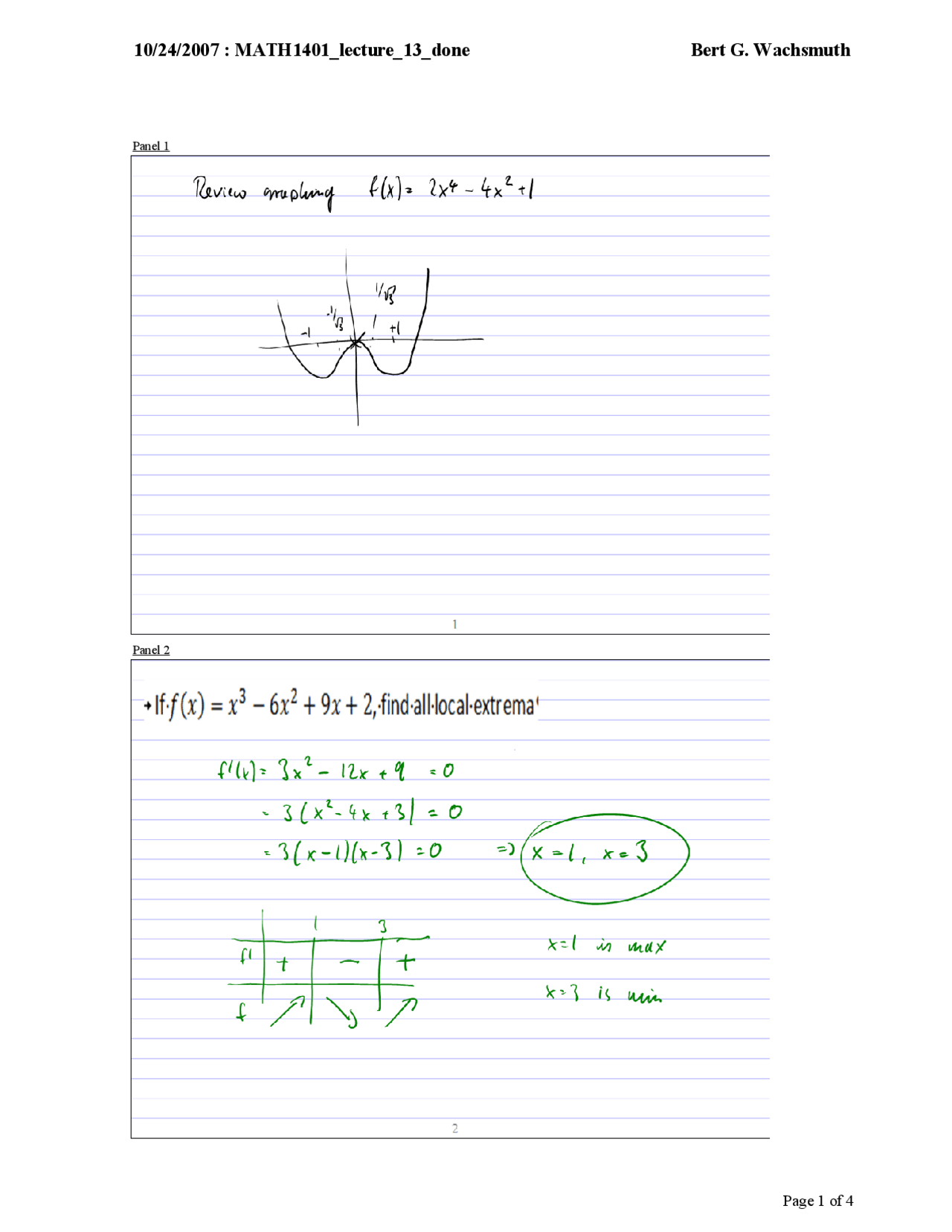 Calculus Notes And Example Study Guide of Calculus I - Notes | MATH 1401 - Docsity