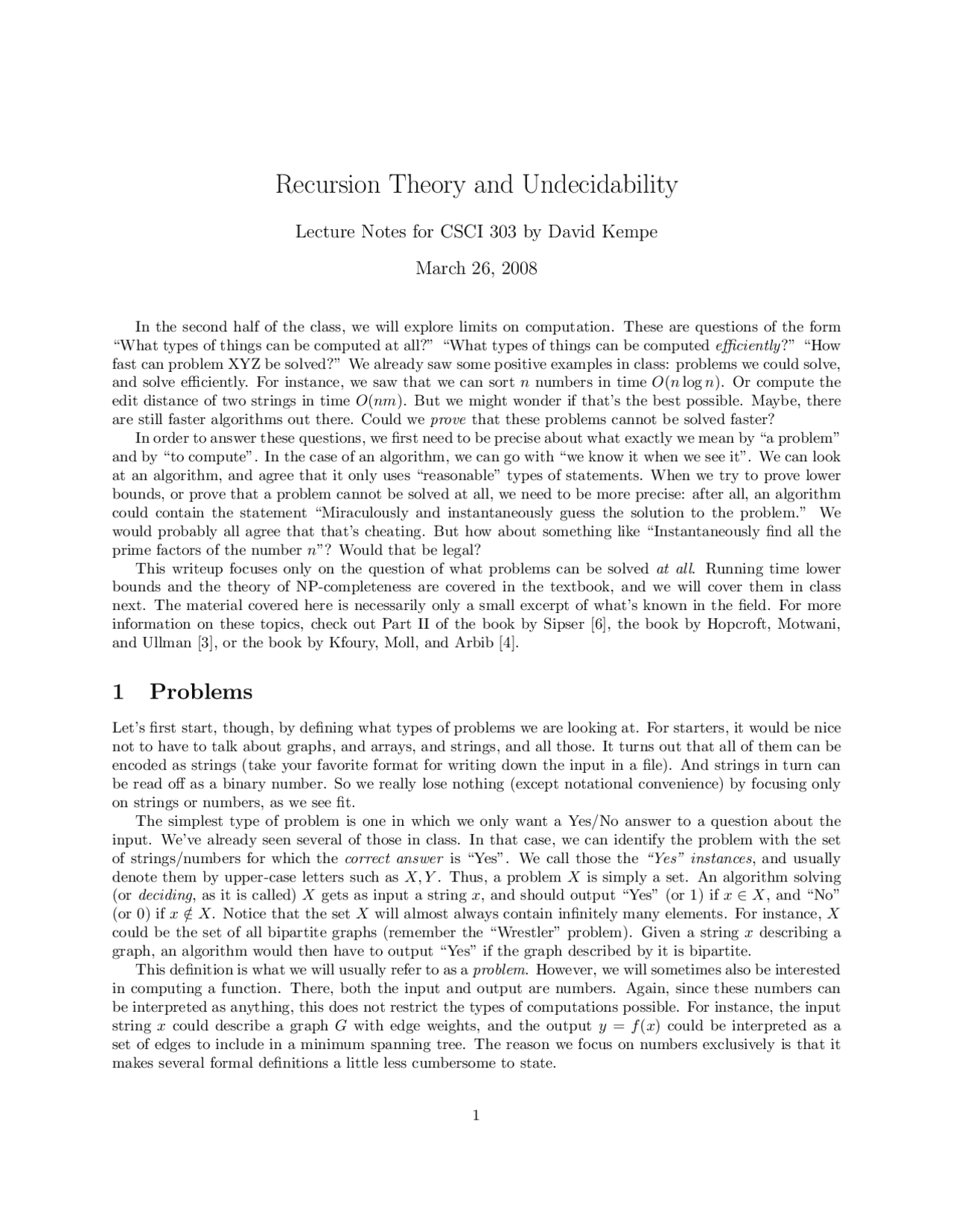 Recursion Theory and Undecidability - Design and Analysis of Algorithm ...