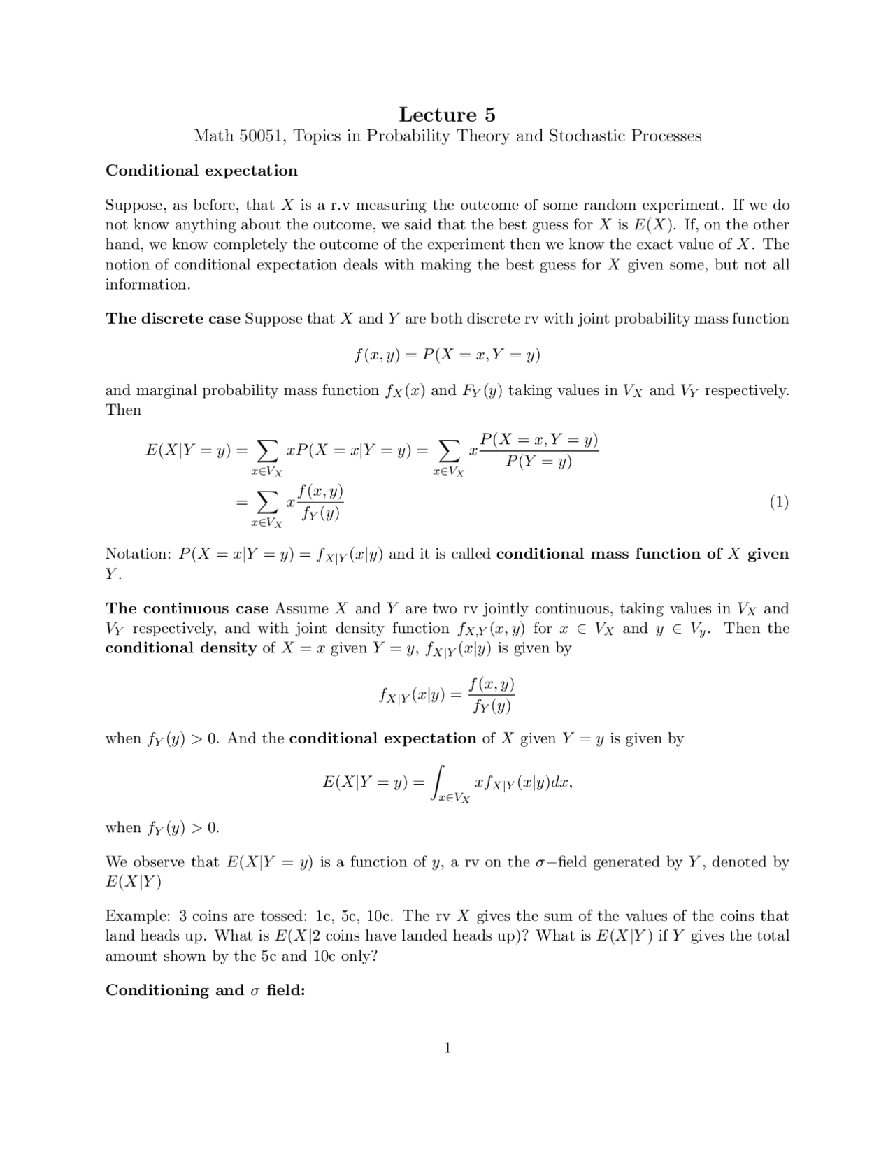 Conditional Expectation - Probability Theory Stochastic Processes ...