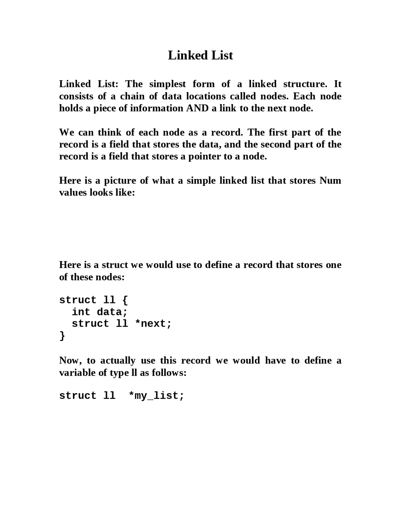 Notes on Linked List - Introduction to Programming with C | COP 3223 ...