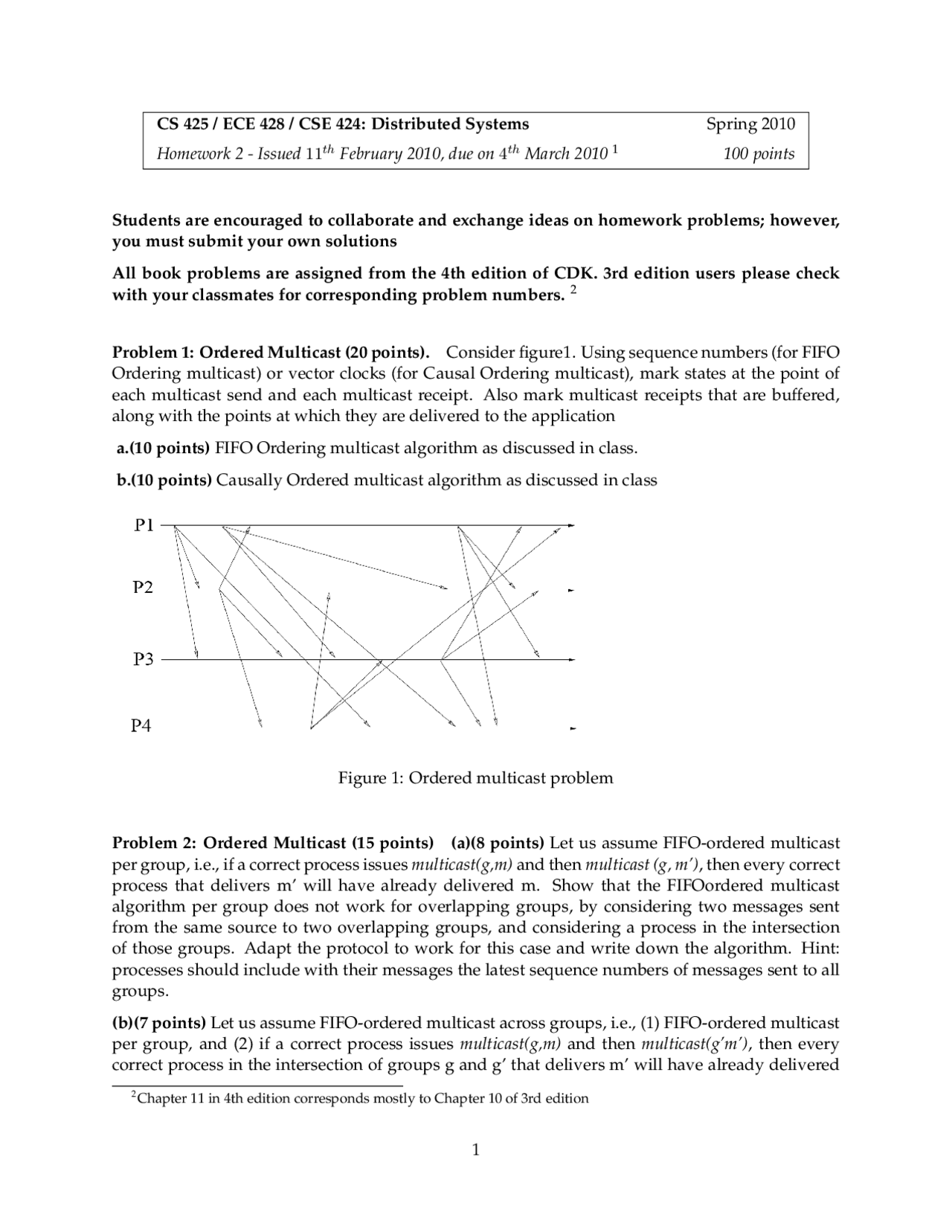 Homework 2 Solutions - Distributed Systems | CS 425 - Docsity