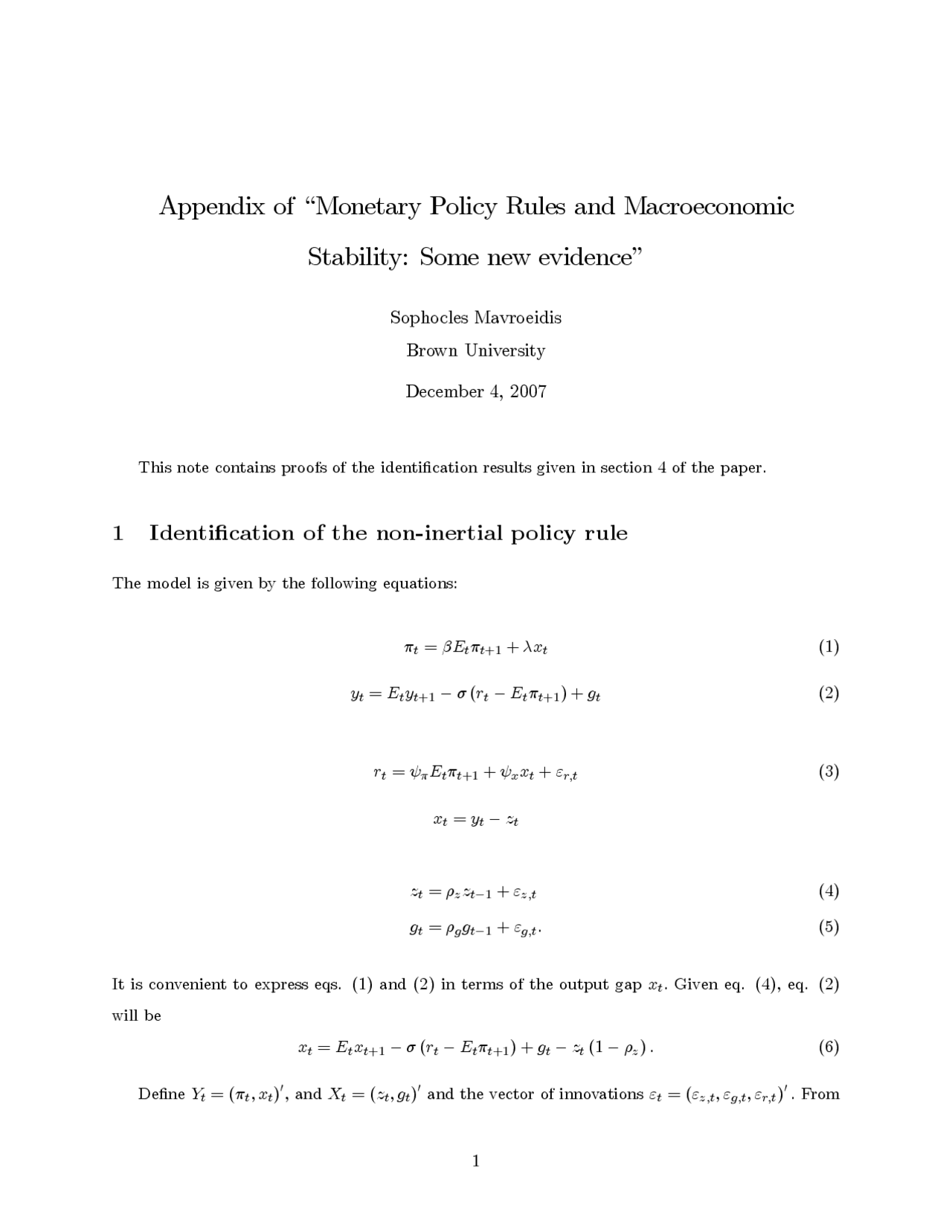 Monetary Policy Rules and Macroeconomic Stability | ECON XLIST - Docsity