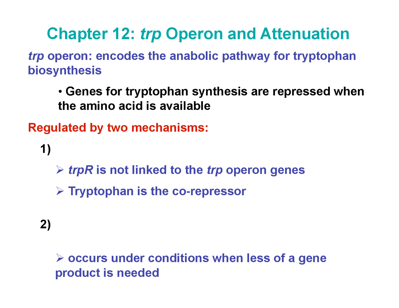 TRP Operon and Attenuation in Bacterial and Viral MICR 460