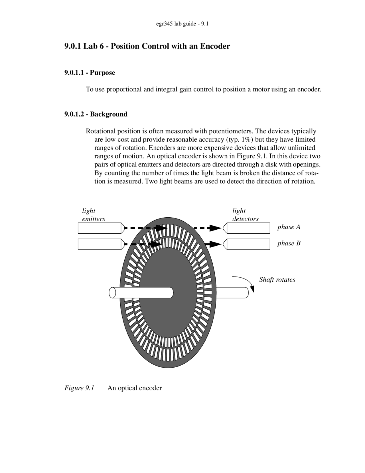 Purpose of Position Control with an Encoder | EGR 345 - Docsity