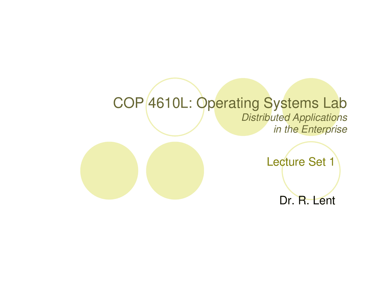 Distributed Applications in the Enterprise - Operating Systems ...