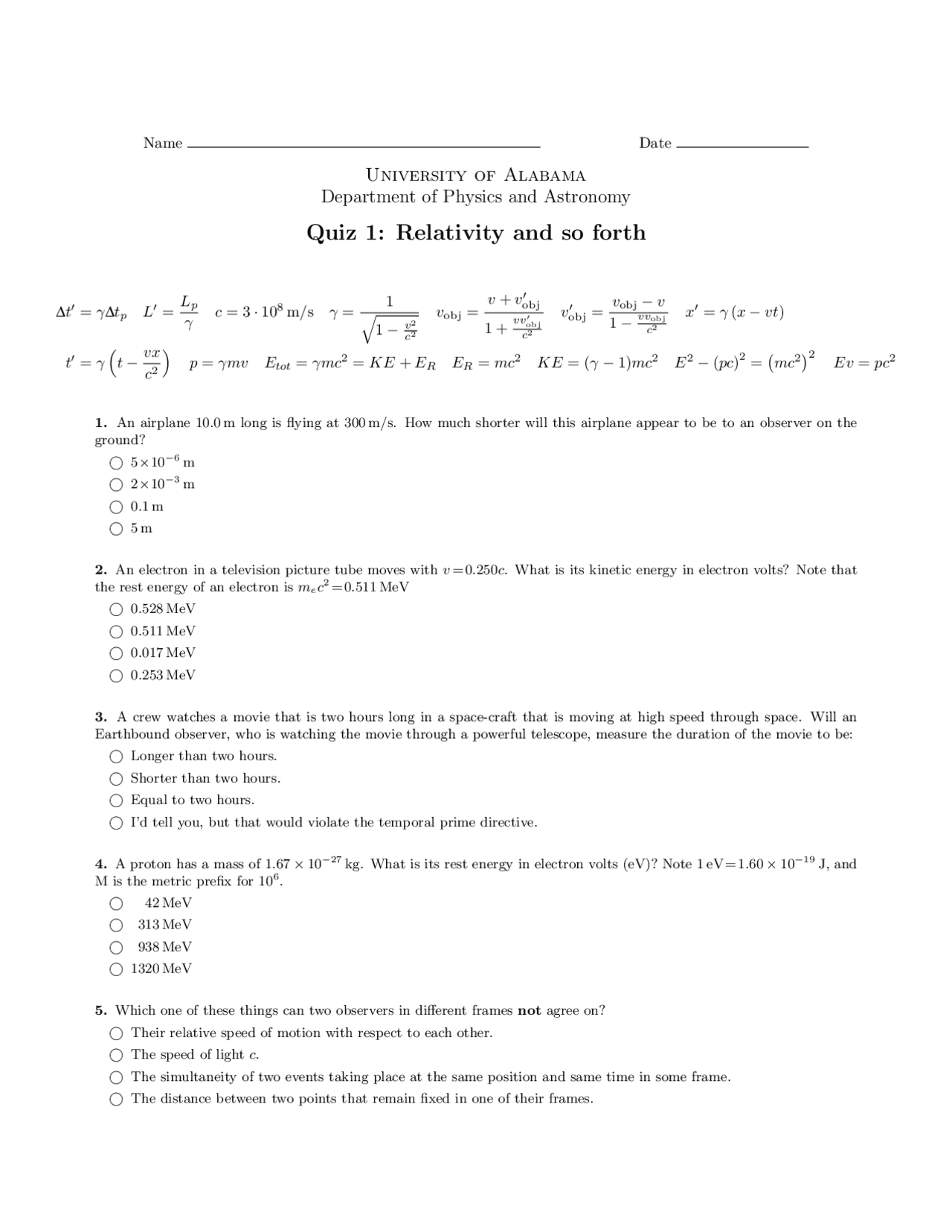 5 Multiple Choice Questions on General Physics II - Quiz 1 | PH 102 ...
