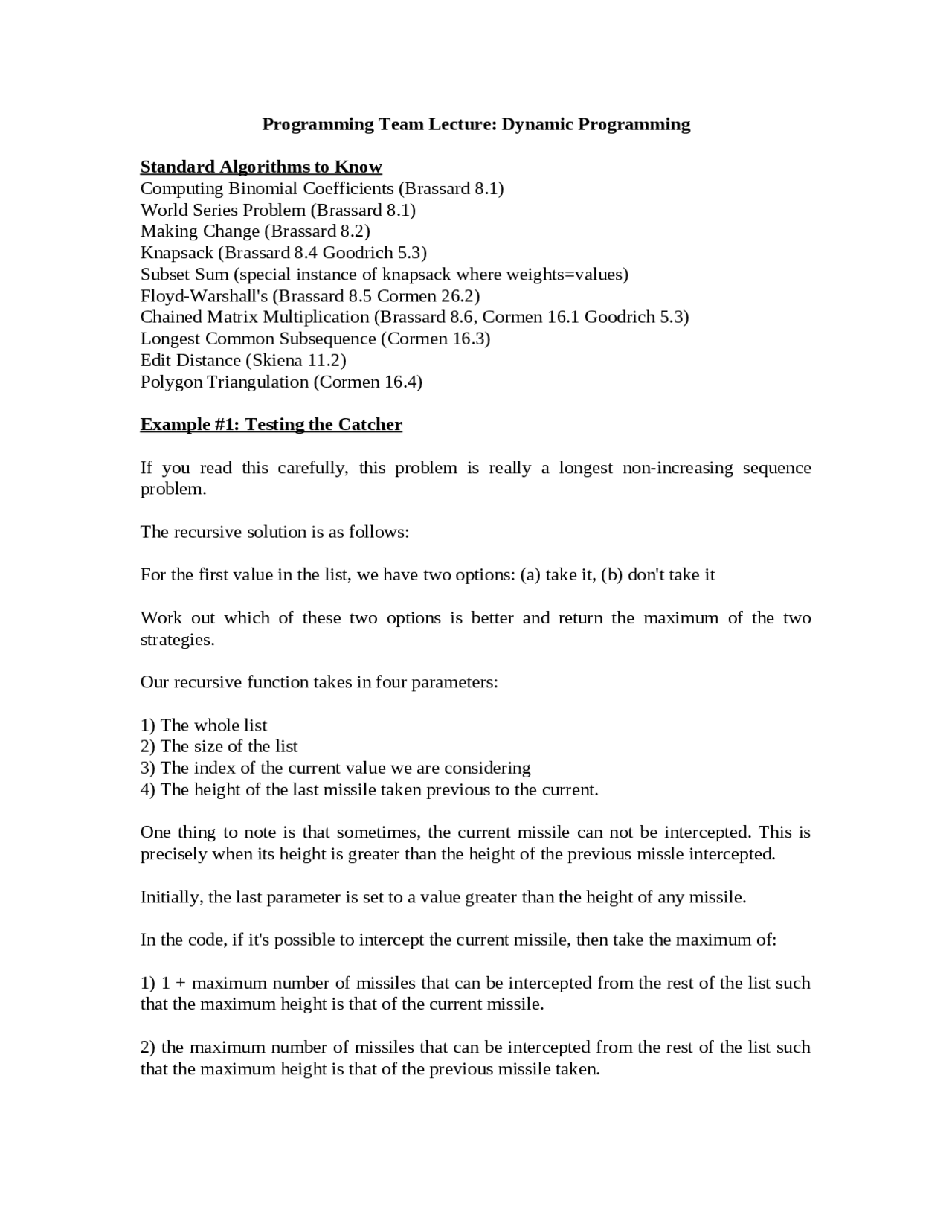 Lecture Notes on Dynamic Programming of Design and Analysis Algorithm ...