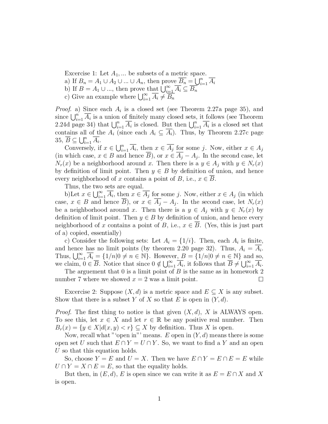 8 Exercises on Advanced Calculus with Proof - Assignment B | MATH 360 ...
