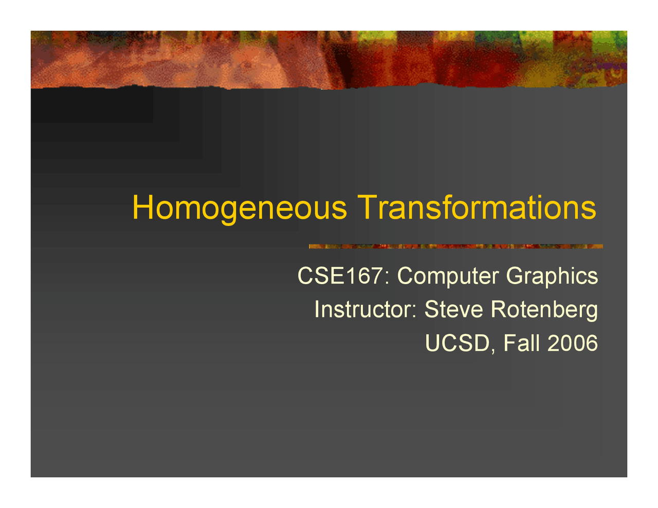 Linear Transformations and Homogeneous Coordinates | Study notes ...