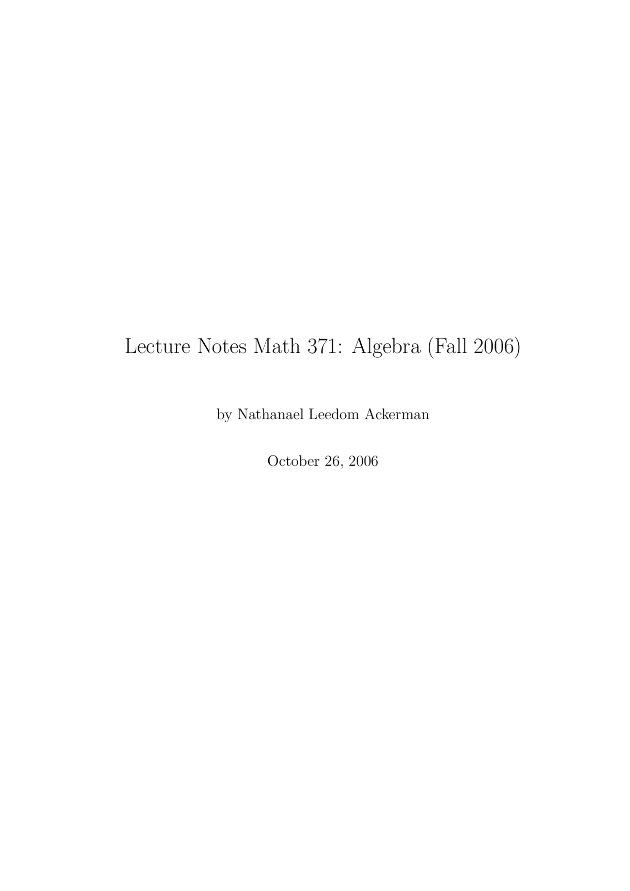 The Degree of a Field Extension Lecture Notes MATH 371 Docsity