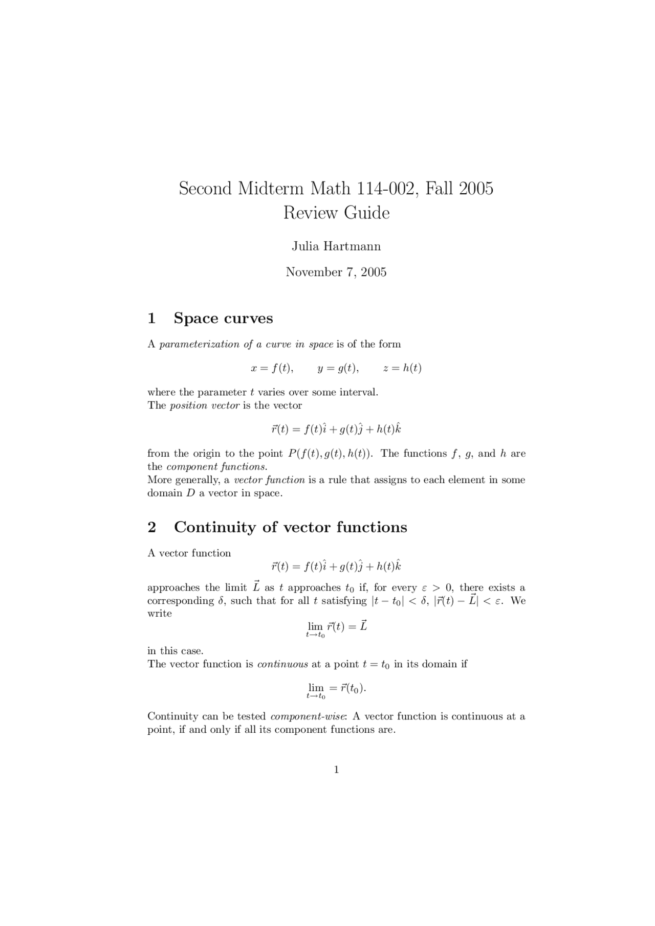 Calculus 2 Review Guide Review Guide for Exam 2 - Calculus II | MATH 114 - Docsity