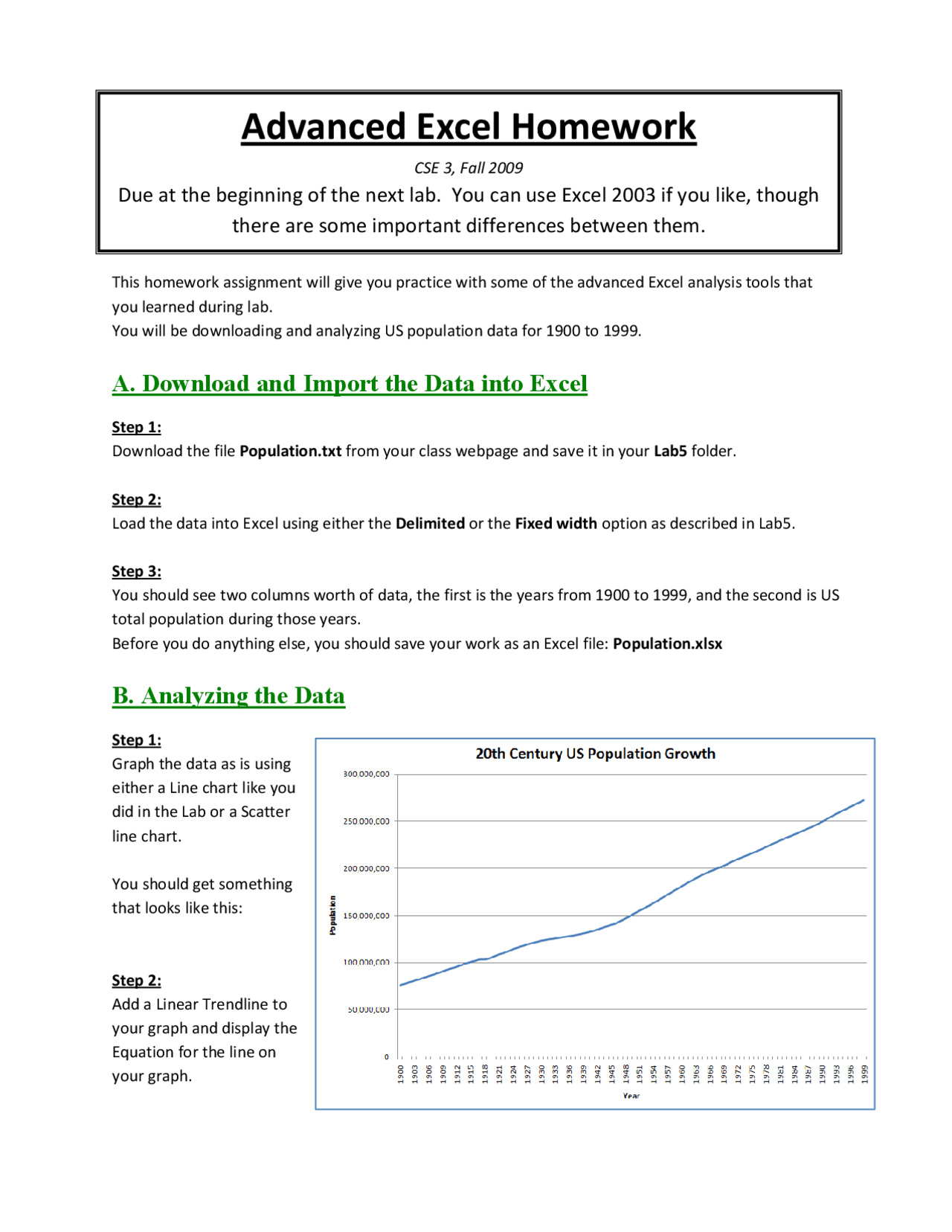 Advanced Excel for Fluency and Information Technology - Lab 5 | CSE 3 ...